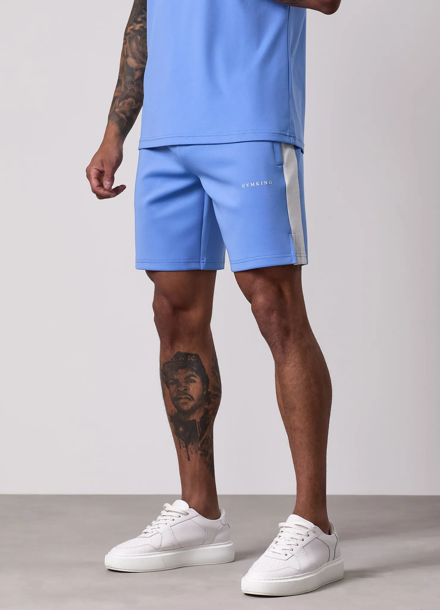 Gym King Core Plus Poly 2.0 Short - Provence Blue/White sold by The Gym King product image thumbnail 3