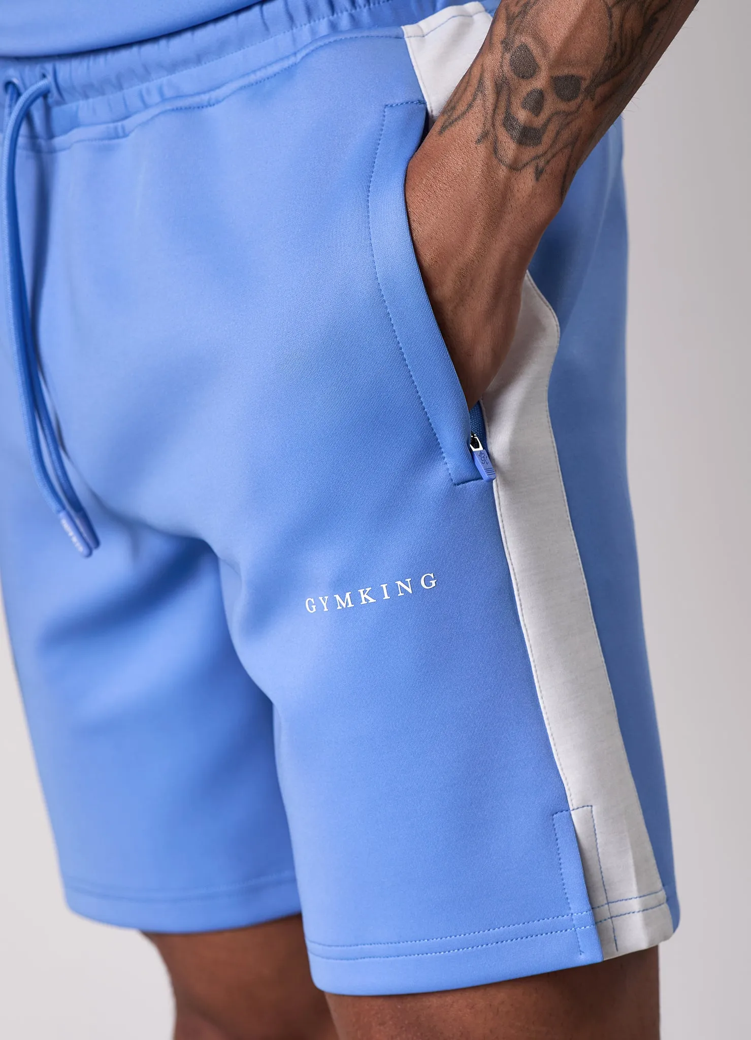 Gym King Core Plus Poly 2.0 Short - Provence Blue/White sold by The Gym King product image thumbnail 5