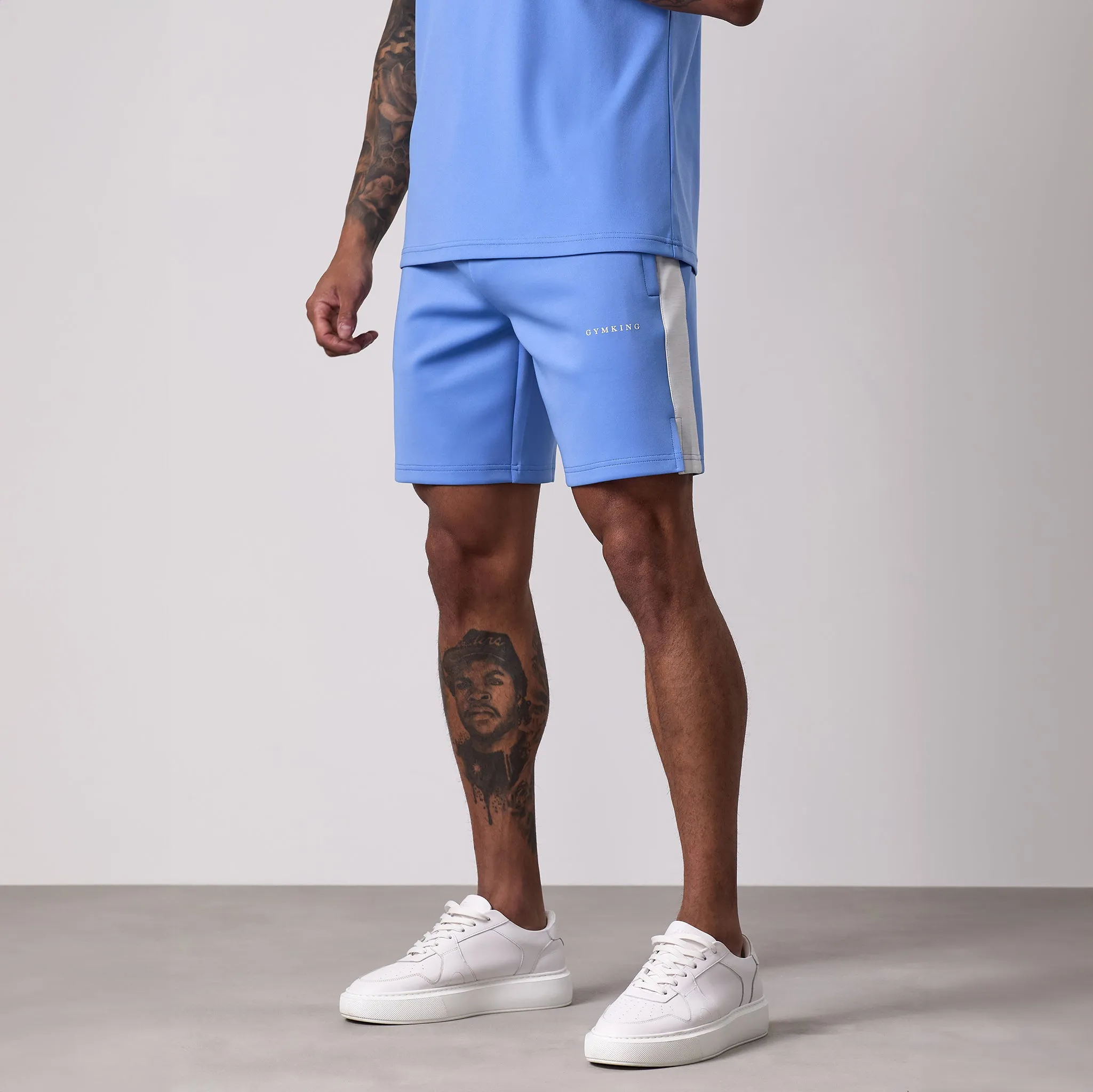 Gym King Core Plus Poly 2.0 Short - Provence Blue/White sold by The Gym King product image thumbnail 2