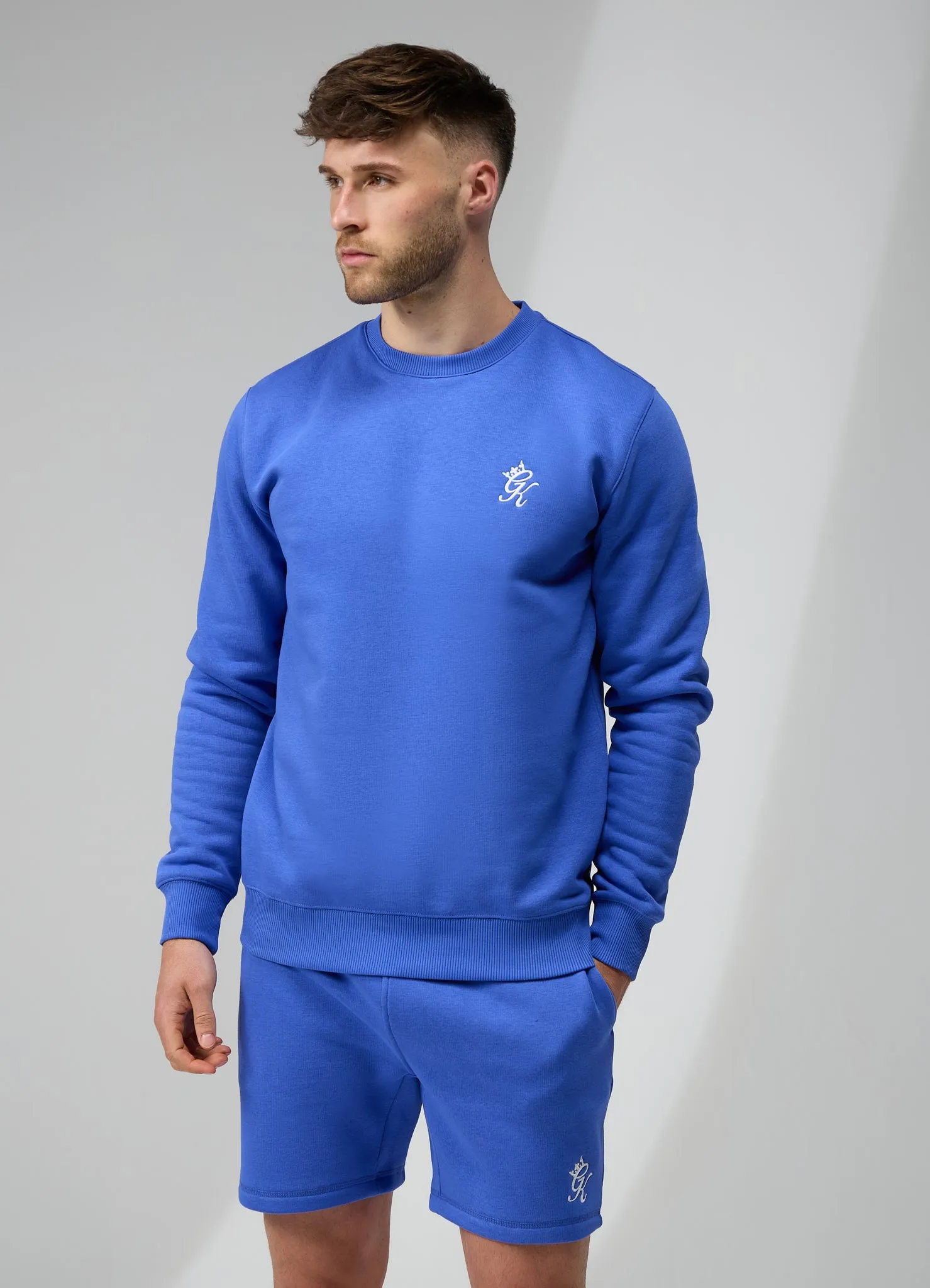 Gym King Fundamental Fleece Crew - Sonic Blue sold by The Gym King