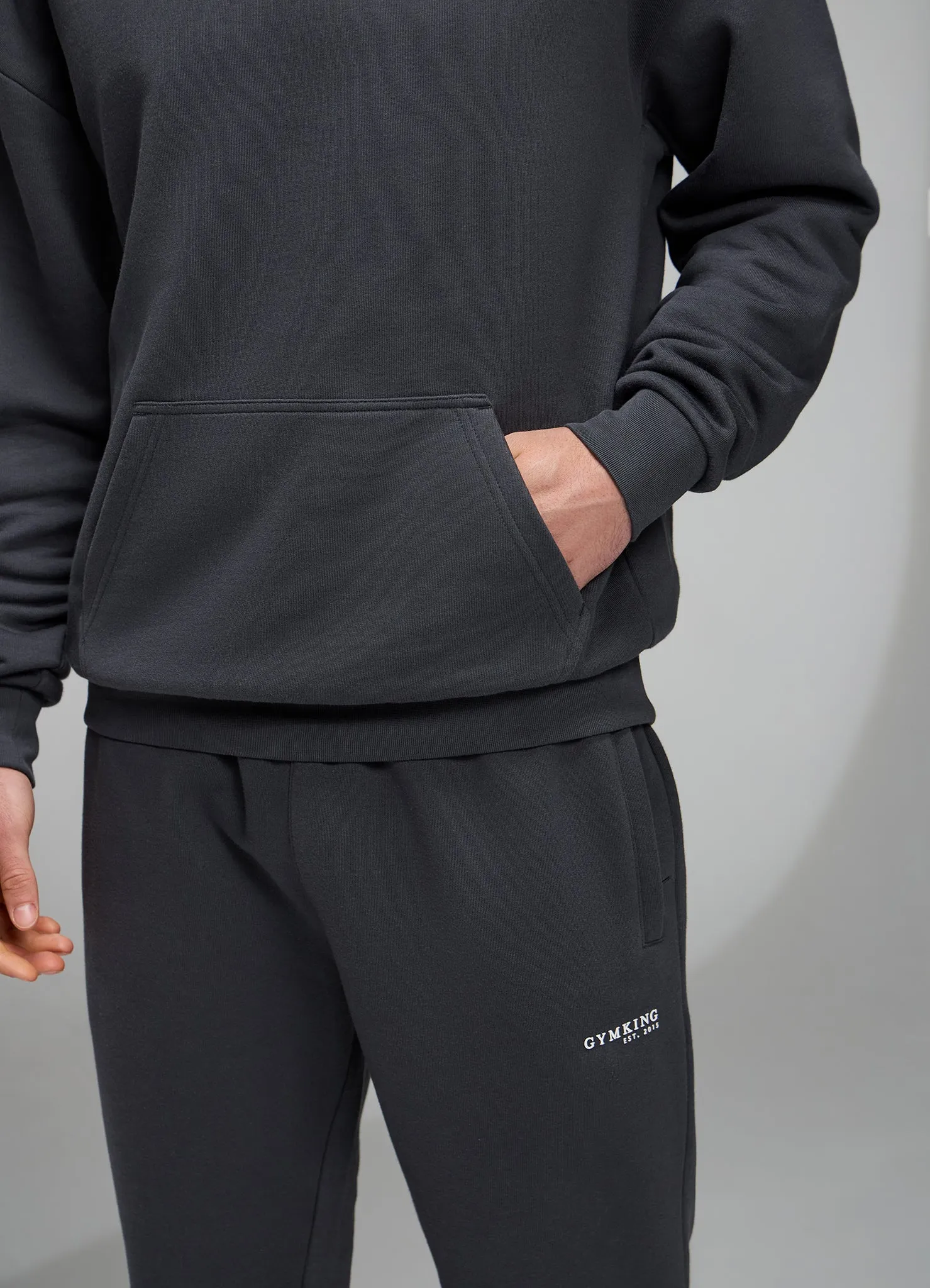 Gym King Established Relaxed Fit Hood - Pewter/White sold by The Gym King product image thumbnail 5