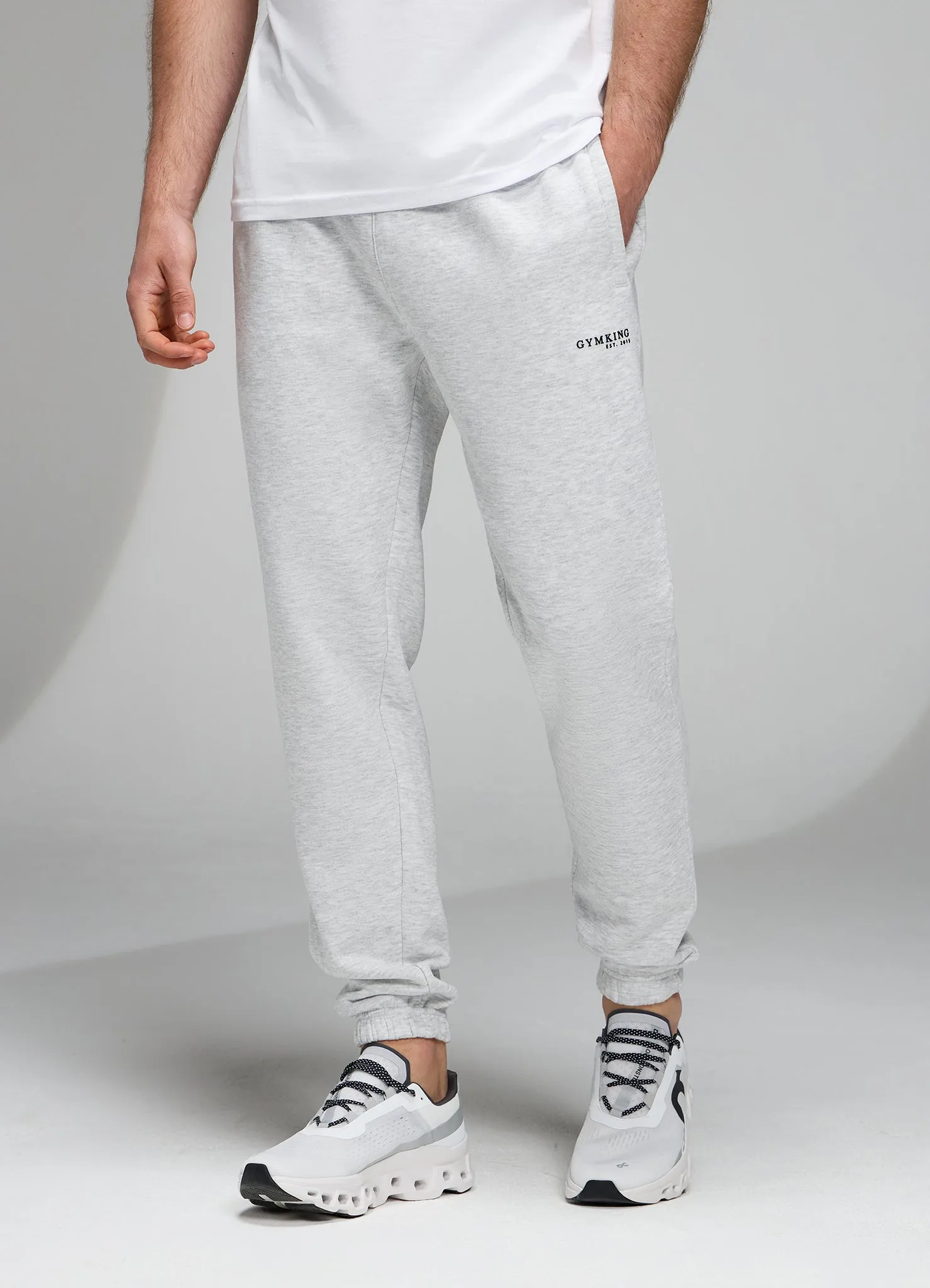 Gym King Established Relaxed Fit Jogger - Snow Marl sold by The Gym King