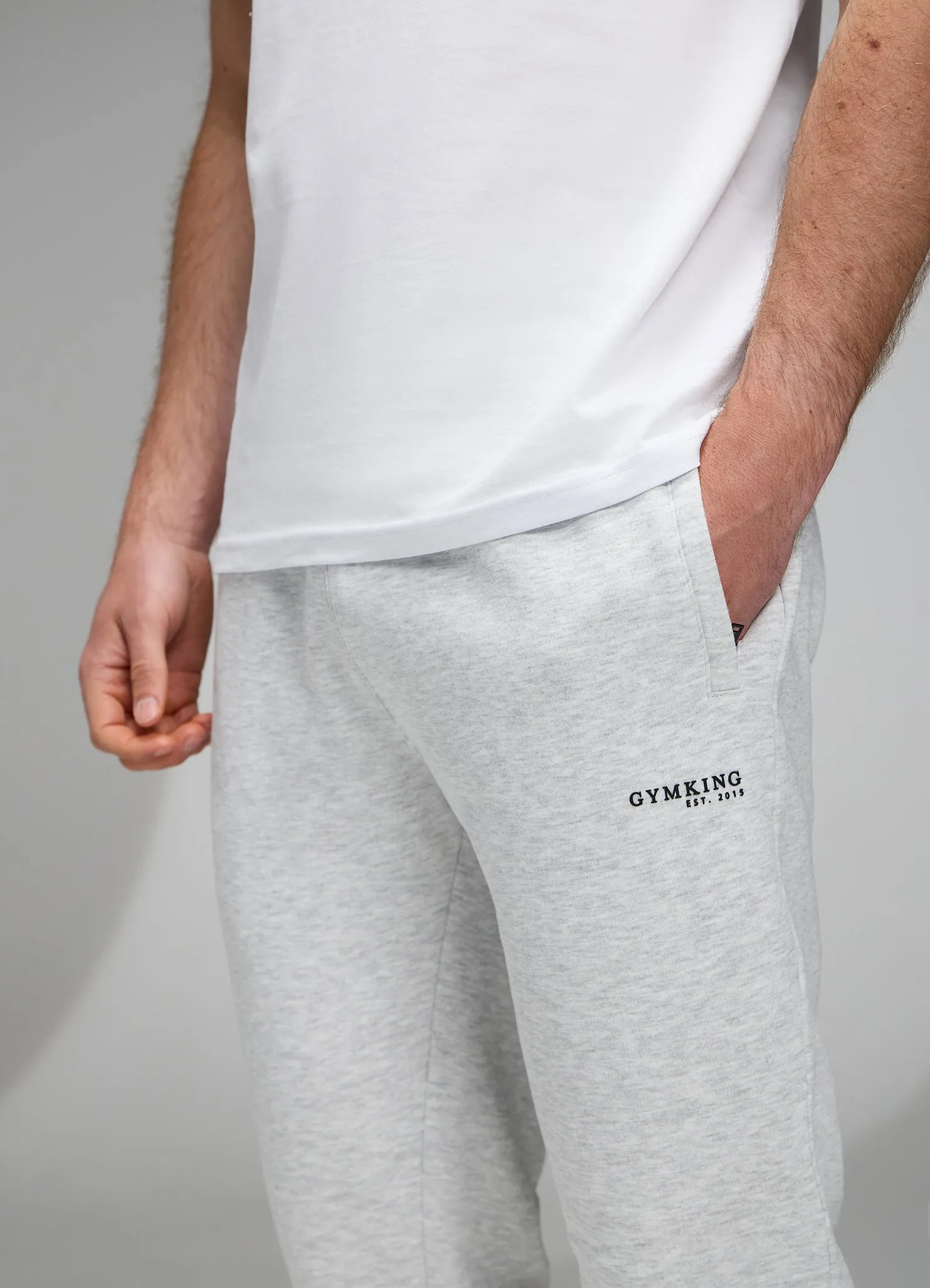 Gym King Established Relaxed Fit Jogger - Snow Marl sold by The Gym King product image thumbnail 4