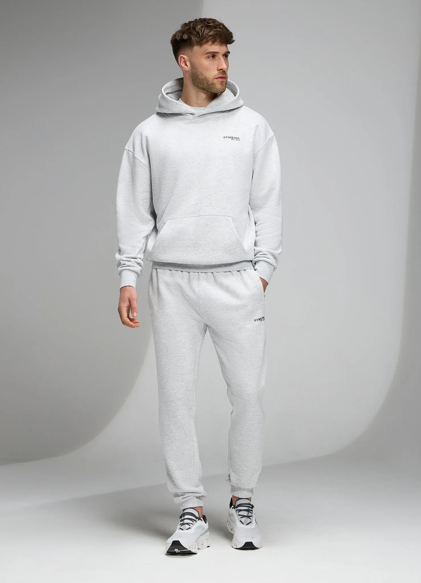 Gym King Established Relaxed Fit Hood - Snow Marl sold by The Gym King product image thumbnail 5