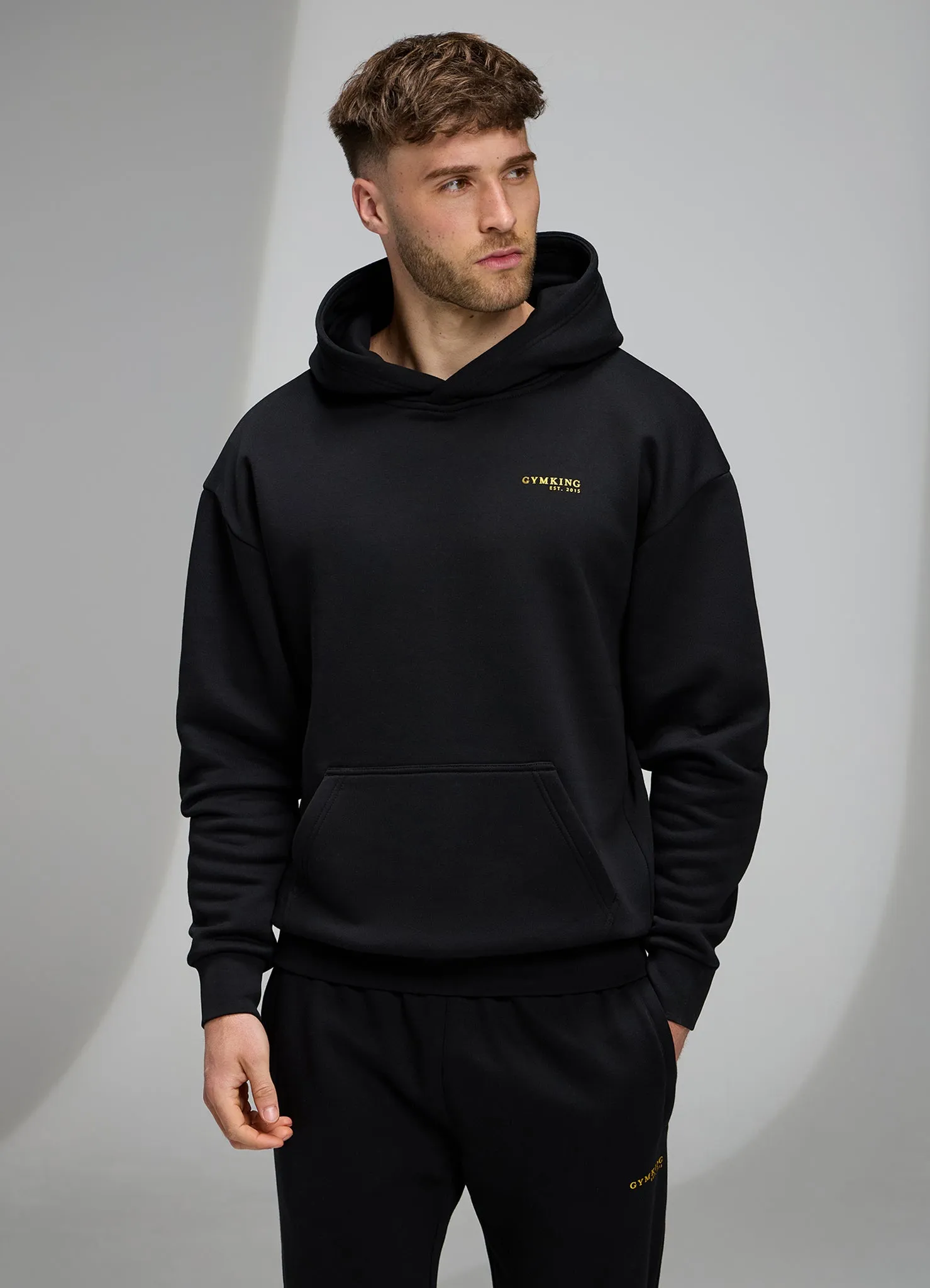Gym King Established Relaxed Fit Hoodie - Black/Gold sold by The Gym King