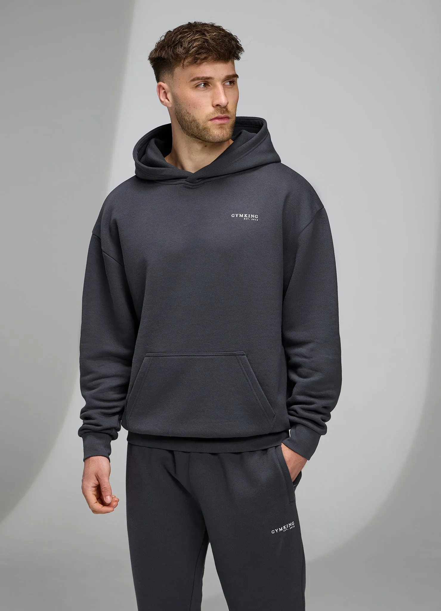 Gym King Established Relaxed Fit Tracksuit - Pewter/White sold by The Gym King product image thumbnail 4