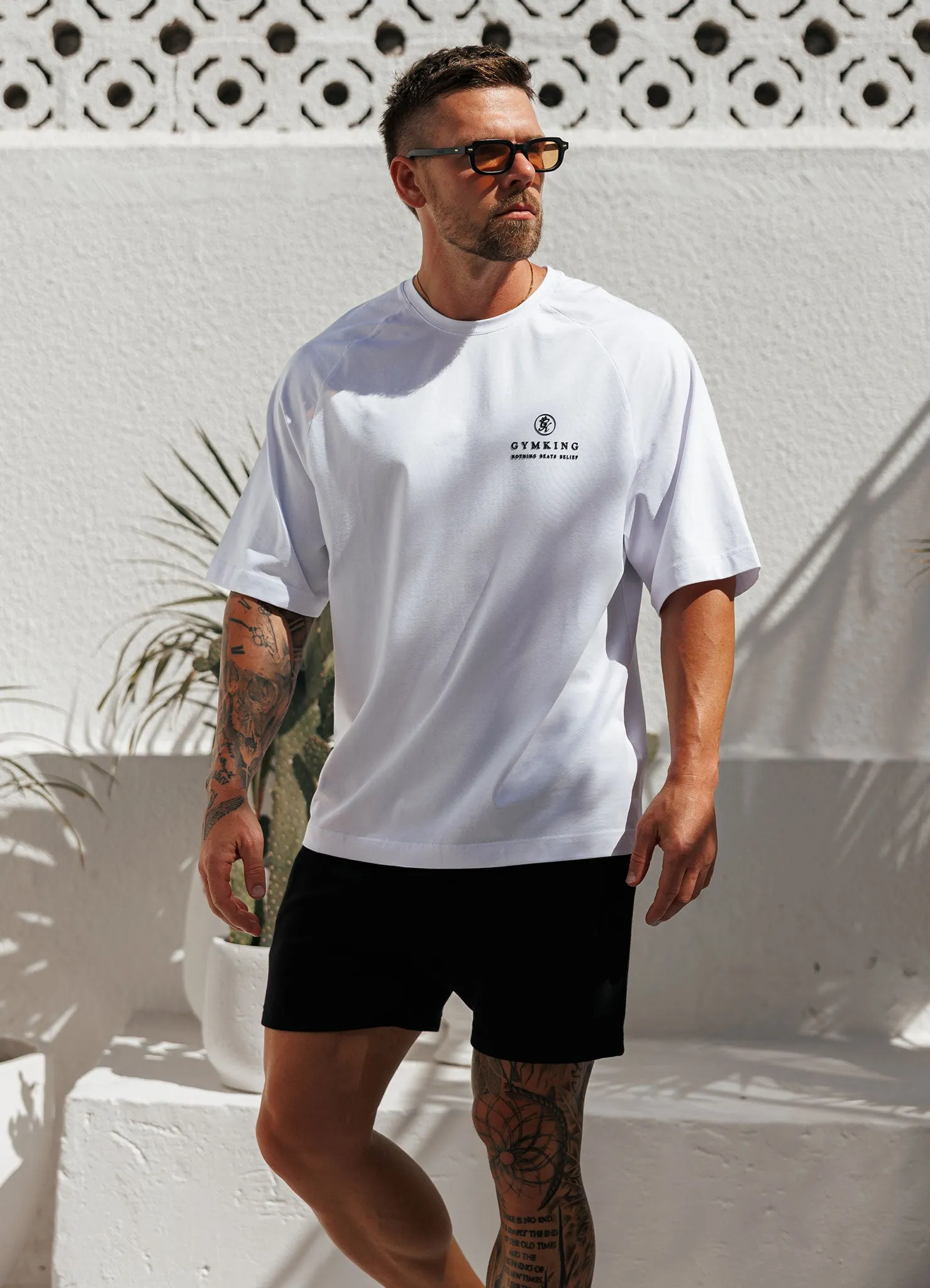 Gym King Focus Relaxed Fit Tee - White sold by The Gym King product image thumbnail 5