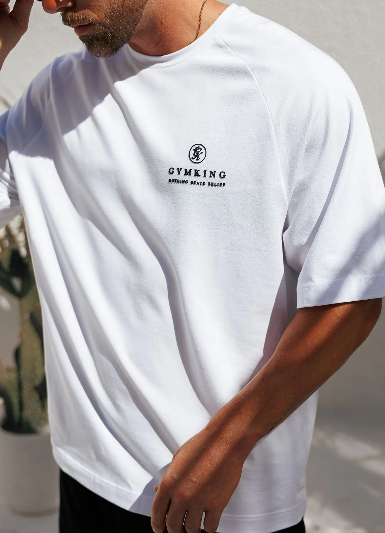 Gym King Focus Relaxed Fit Tee - White sold by The Gym King product image thumbnail 4