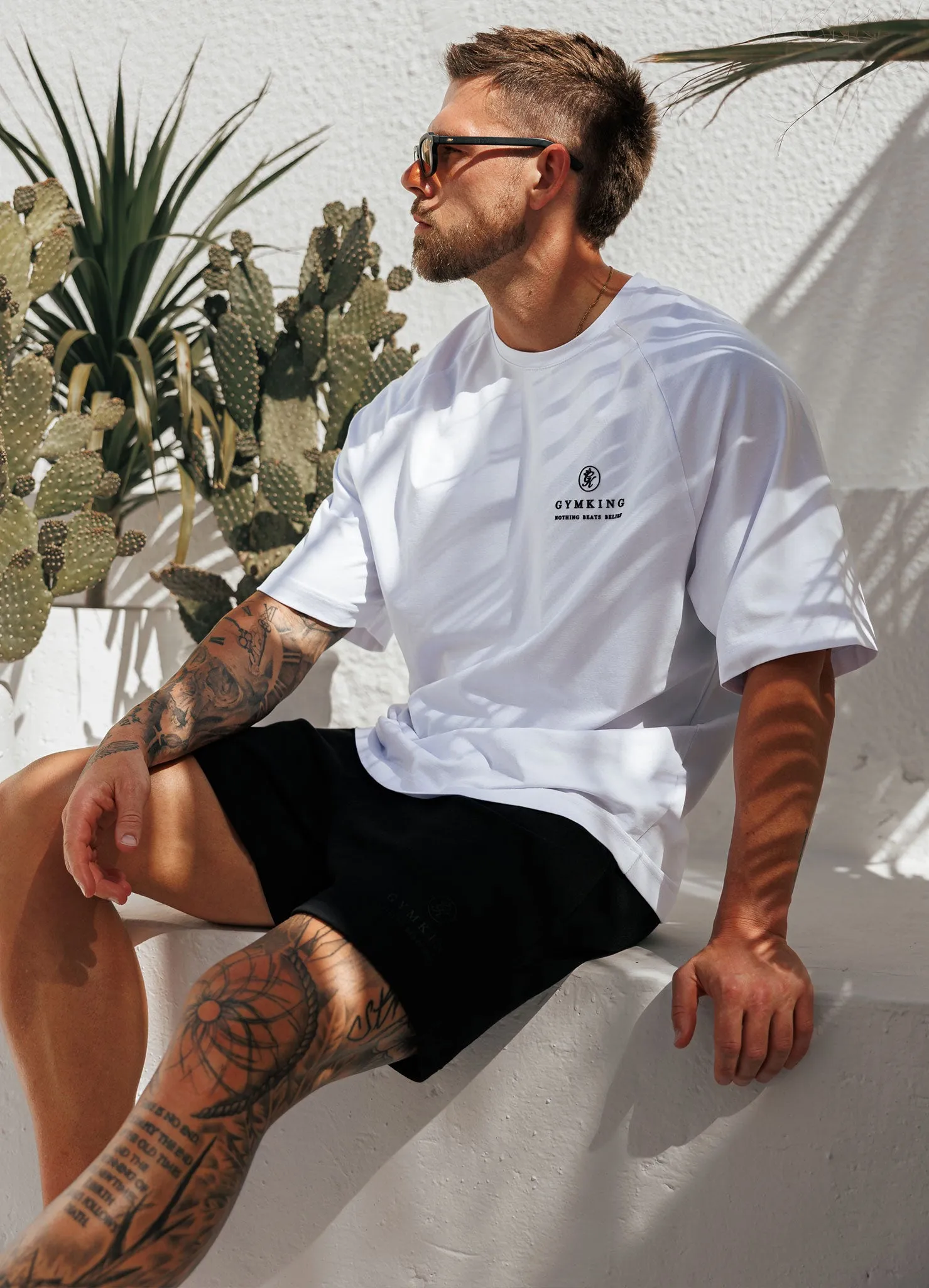 Gym King Focus Relaxed Fit Tee - White sold by The Gym King product image thumbnail 3