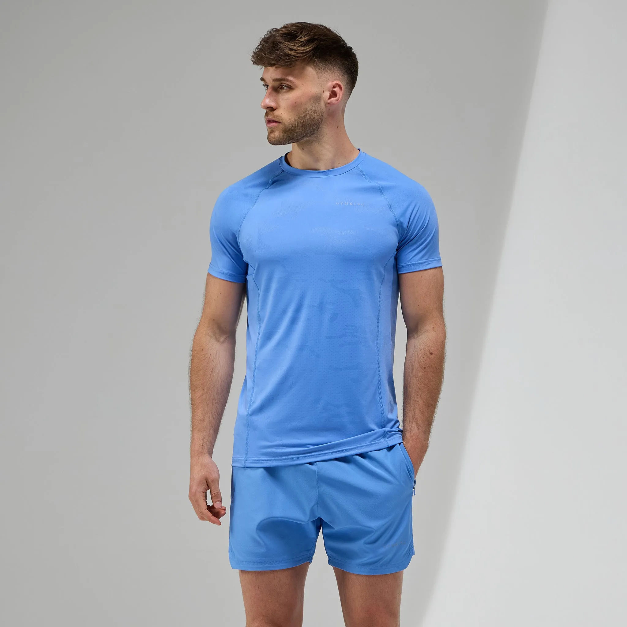 Gym King Focus Camo Knit Tee - Blue Iris sold by The Gym King product image thumbnail 2
