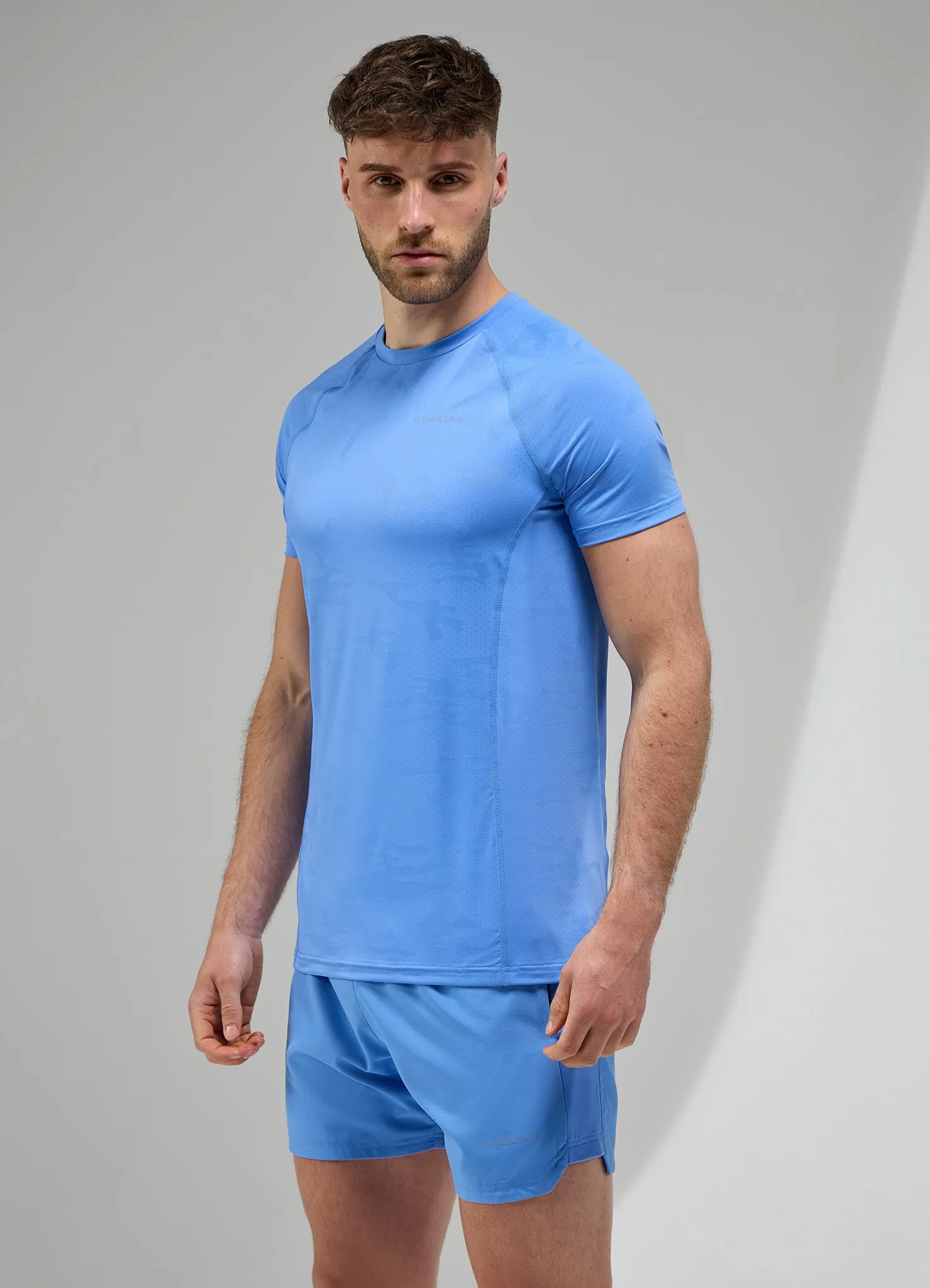 Gym King Focus Camo Knit Tee - Blue Iris sold by The Gym King product image thumbnail 5