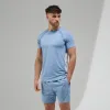 Gym King Focus Woven Tee - Dusk Blue/White sold by The Gym King