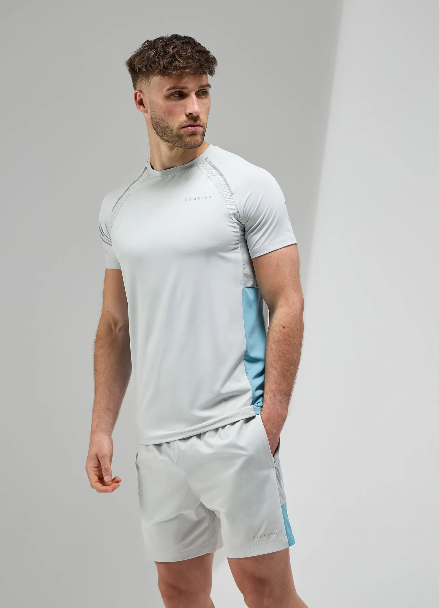 Gym King Focus Woven Tee - Light Grey/Urban Grey sold by The Gym King