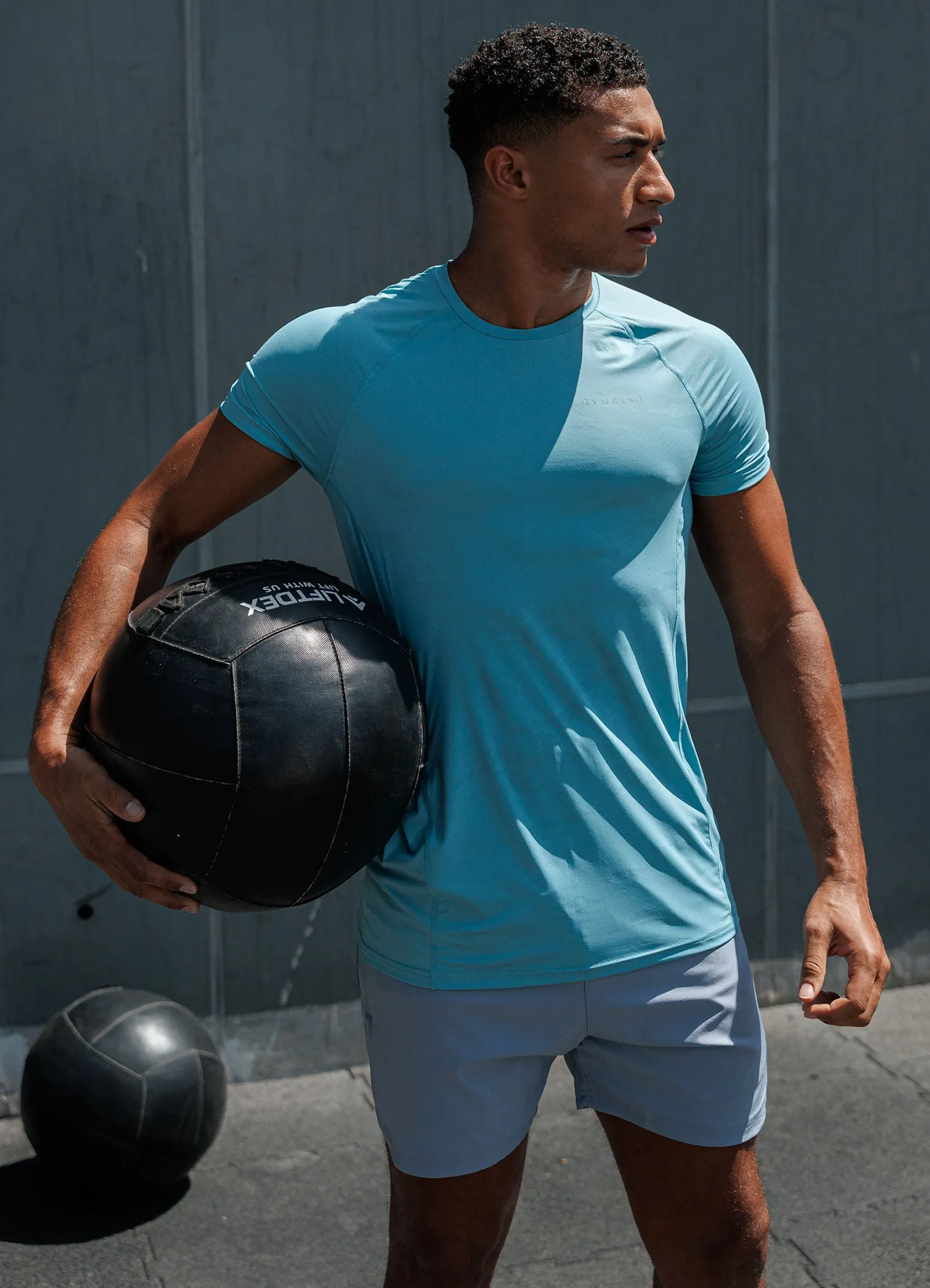 Gym King Focus Camo Knit Tee - Aquatic Blue sold by The Gym King