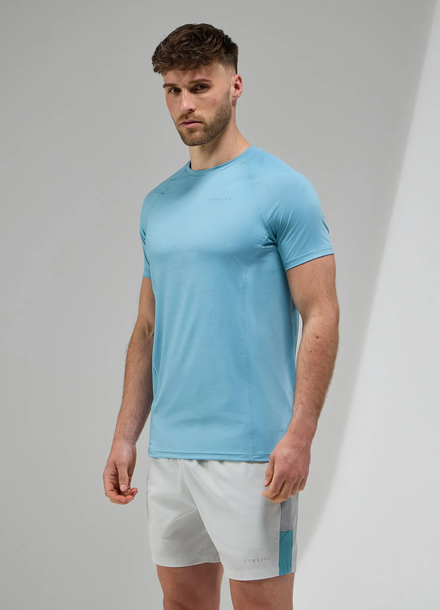 Gym King Focus Camo Knit Tee - Aquatic Blue sold by The Gym King product image thumbnail 5
