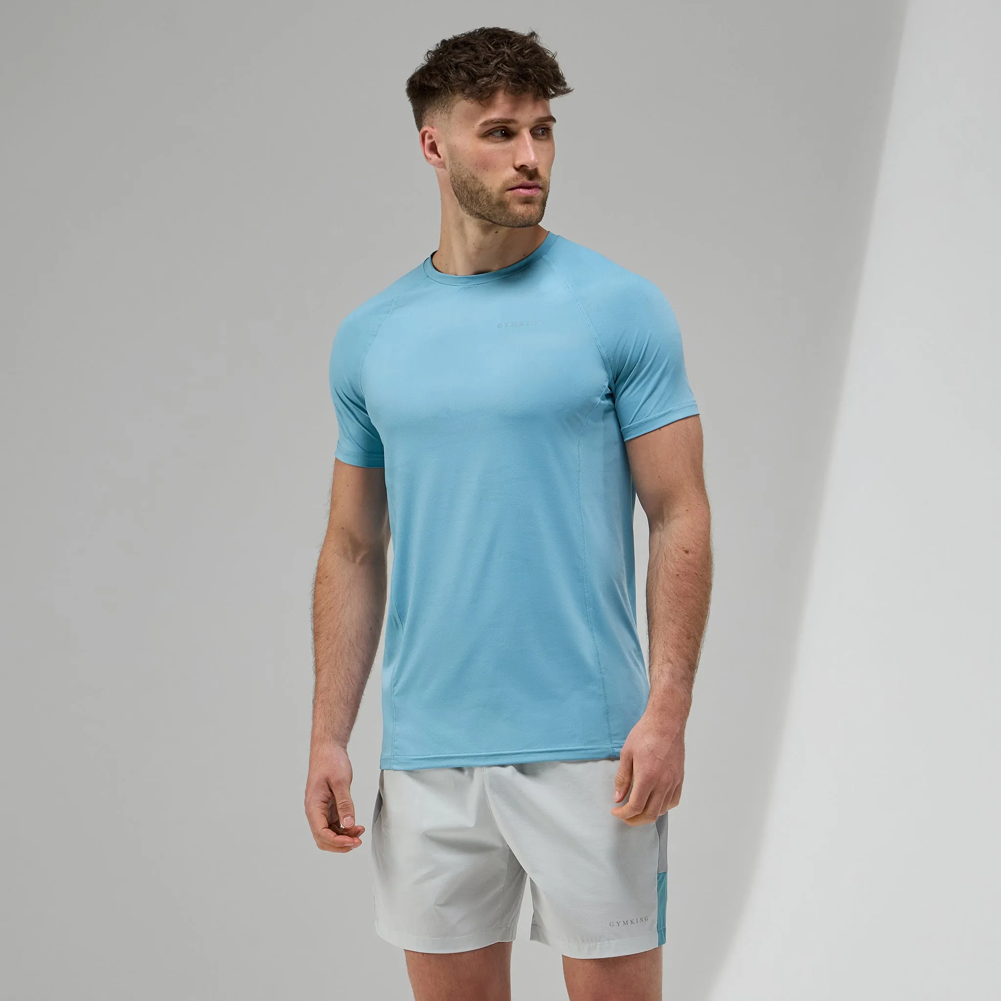 Gym King Focus Camo Knit Tee - Aquatic Blue sold by The Gym King product image thumbnail 2