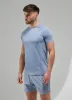 Gym King Focus Camo Knit Tee - Dusk Blue sold by The Gym King