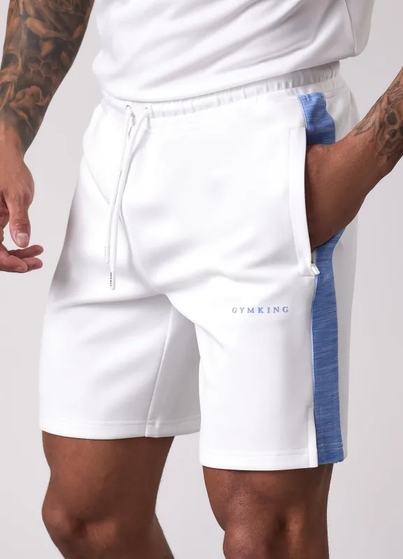 Gym King Core Plus Poly 2.0 Short - White/Provence Blue sold by The Gym King