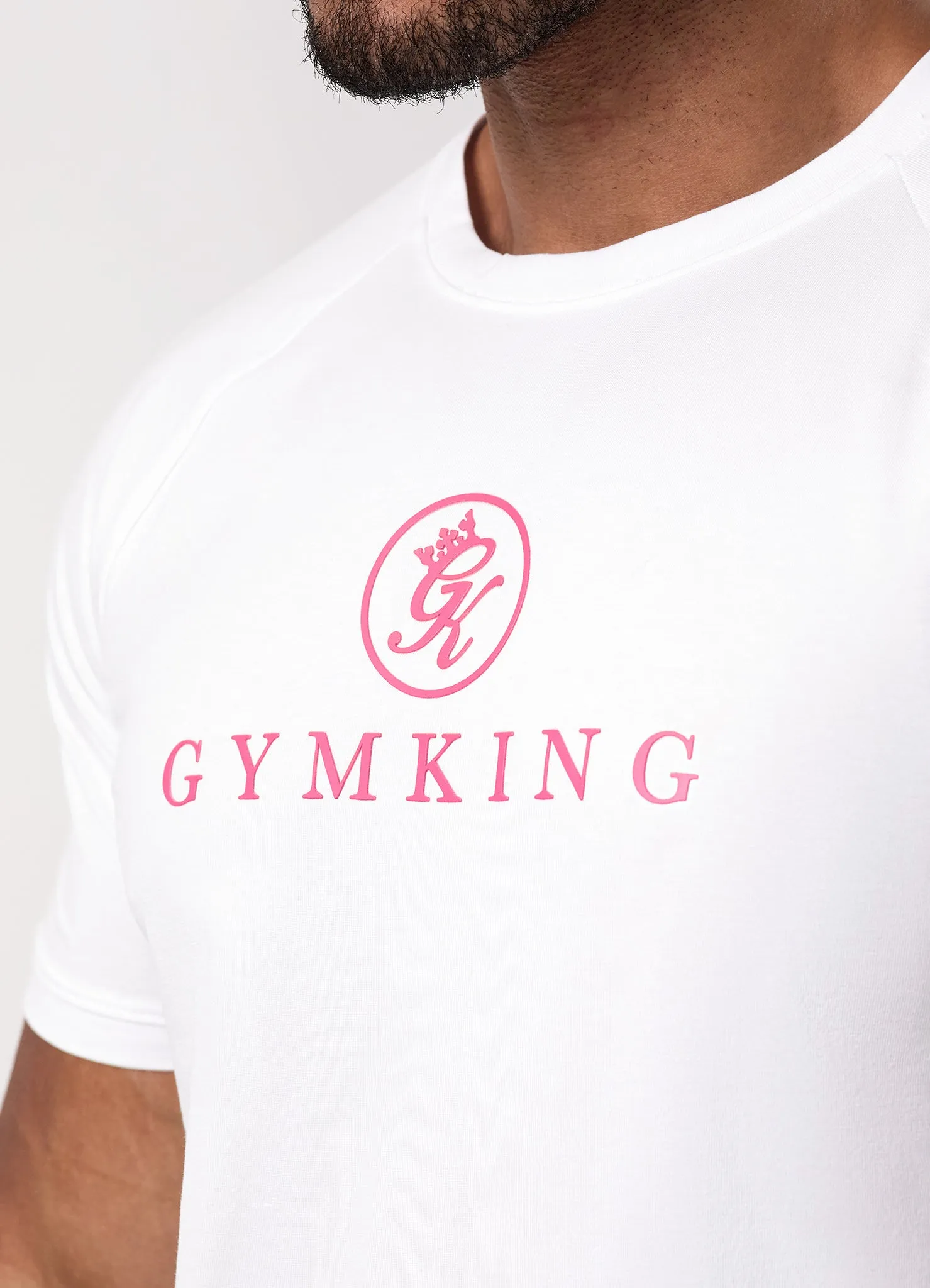 Gym King Pro Jersey Tee - White/Pink sold by The Gym King product image thumbnail 5