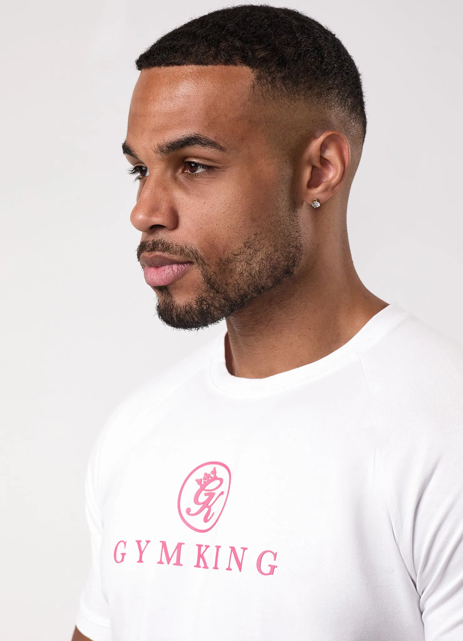 Gym King Pro Jersey Tee - White/Pink sold by The Gym King product image thumbnail 4