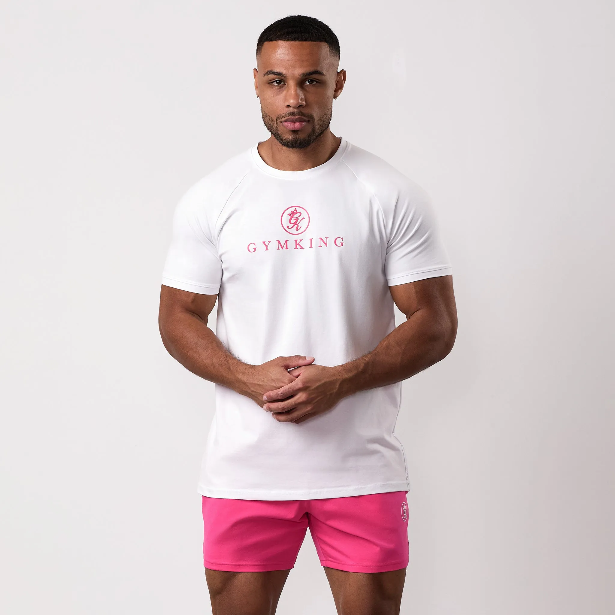 Gym King Pro Jersey Tee - White/Pink sold by The Gym King product image thumbnail 2