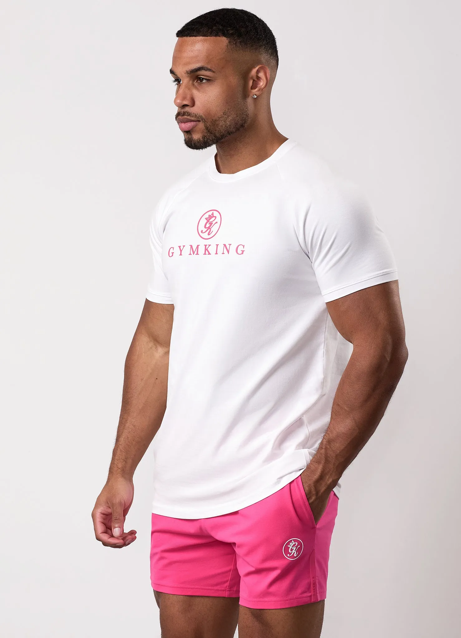 Gym King Pro Jersey Tee - White/Pink sold by The Gym King