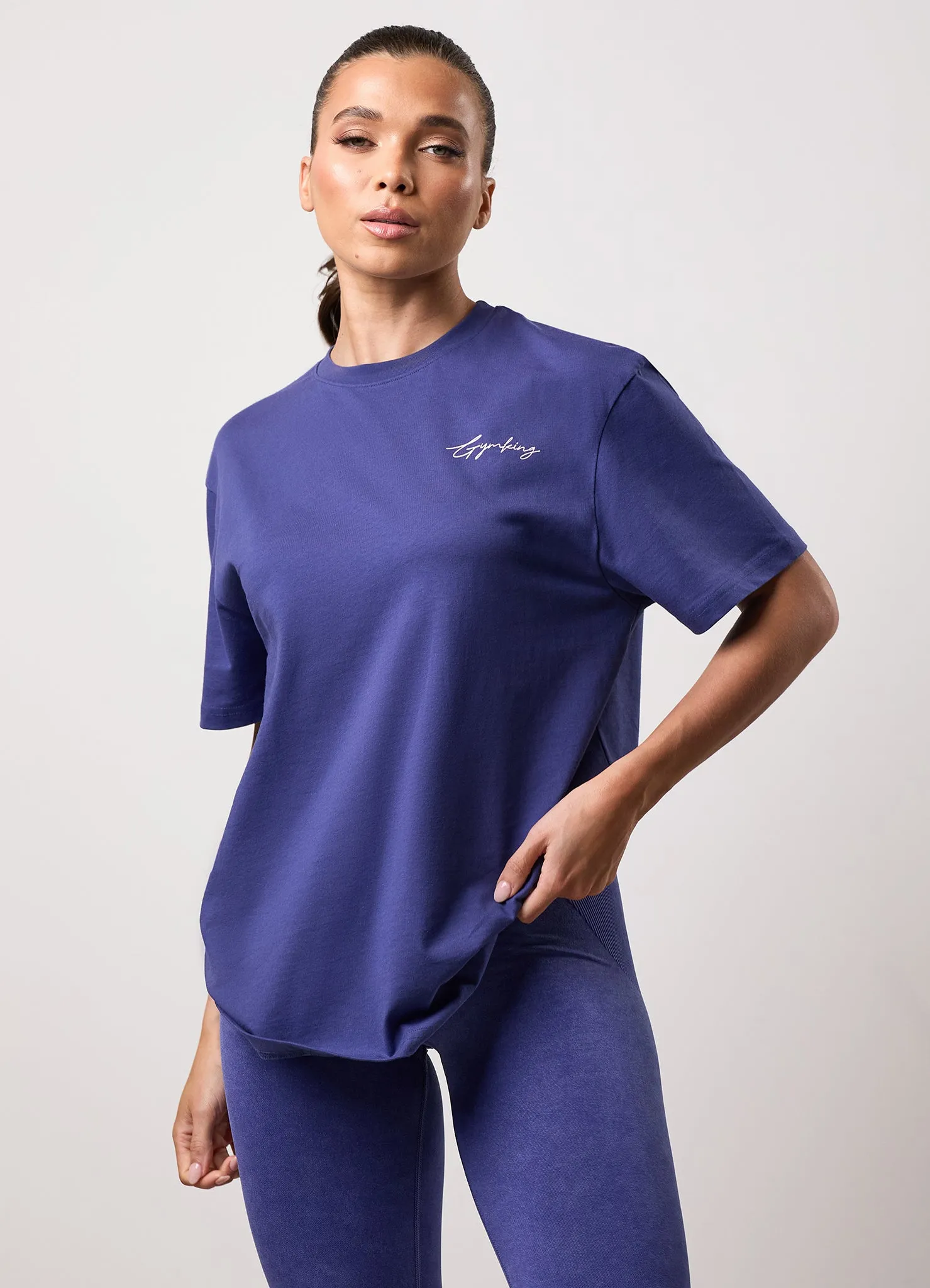Gym King Reset Boyfriend Tee - Starlight Blue/Pale Mauve sold by The Gym King product image thumbnail 3