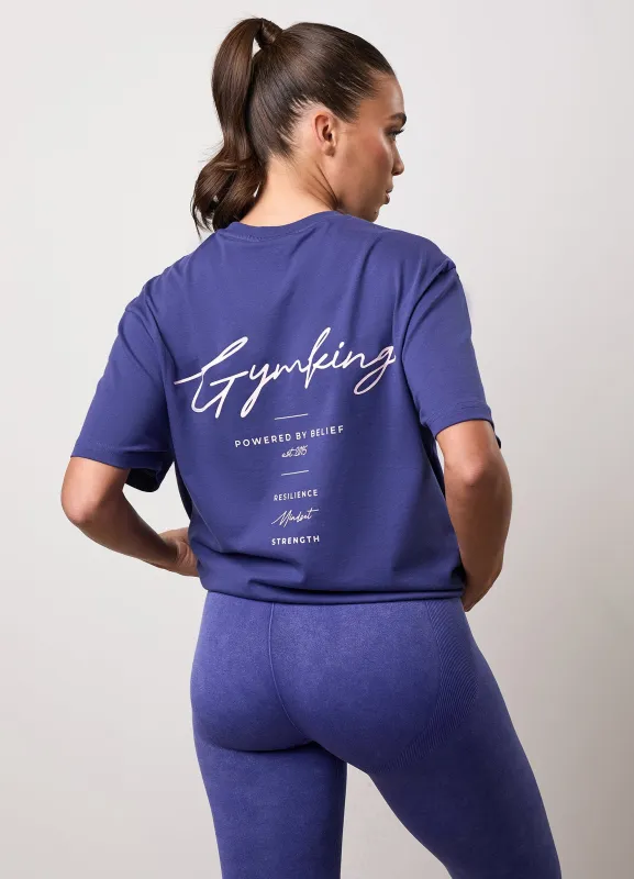 Gym King Reset Boyfriend Tee - Starlight Blue/Pale Mauve sold by The Gym King