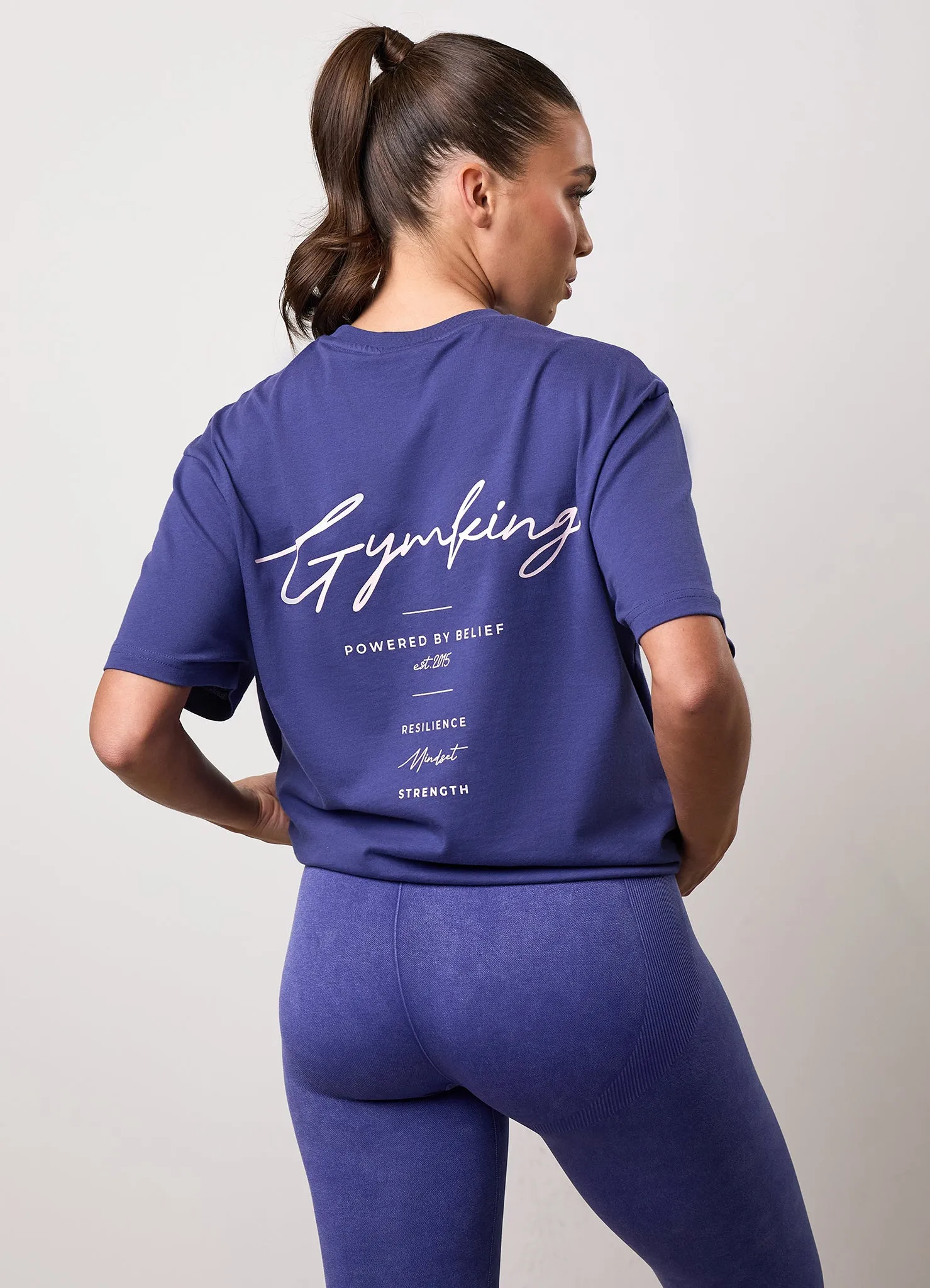 Gym King Reset Boyfriend Tee - Starlight Blue/Pale Mauve sold by The Gym King