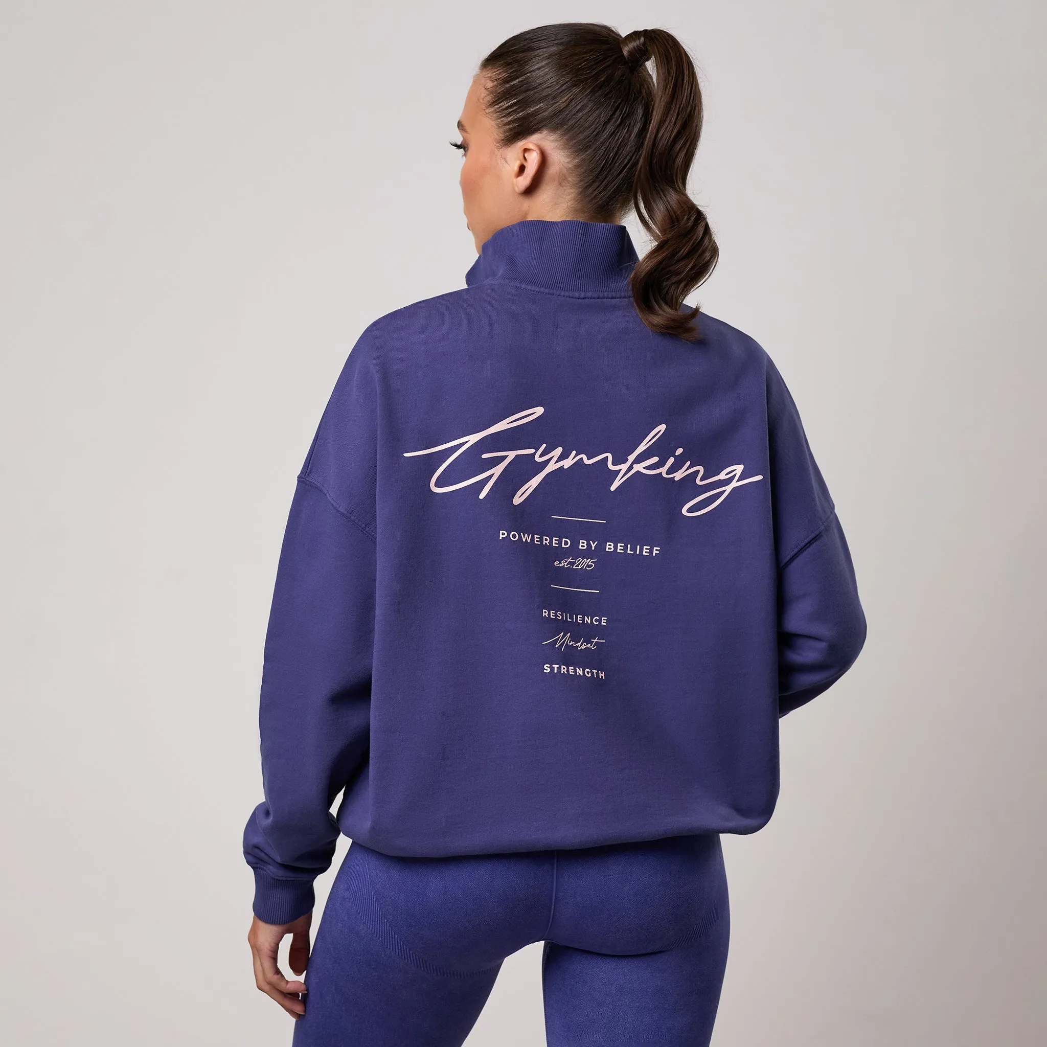 Gym King Washed Reset 1/4 Zip Funnel - Starlight Blue sold by The Gym King product image thumbnail 2