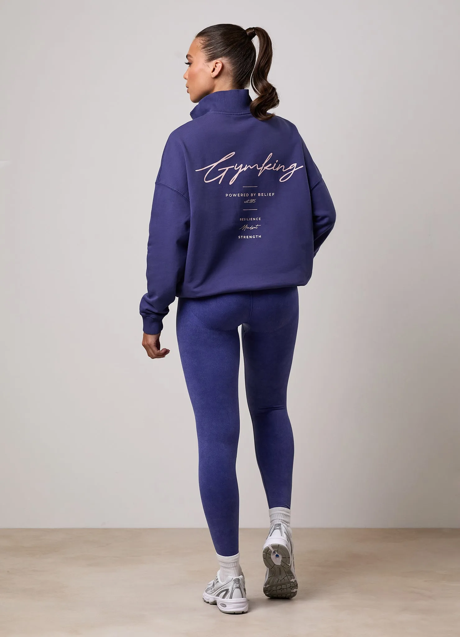 Gym King Washed Reset 1/4 Zip Funnel - Starlight Blue sold by The Gym King product image thumbnail 5