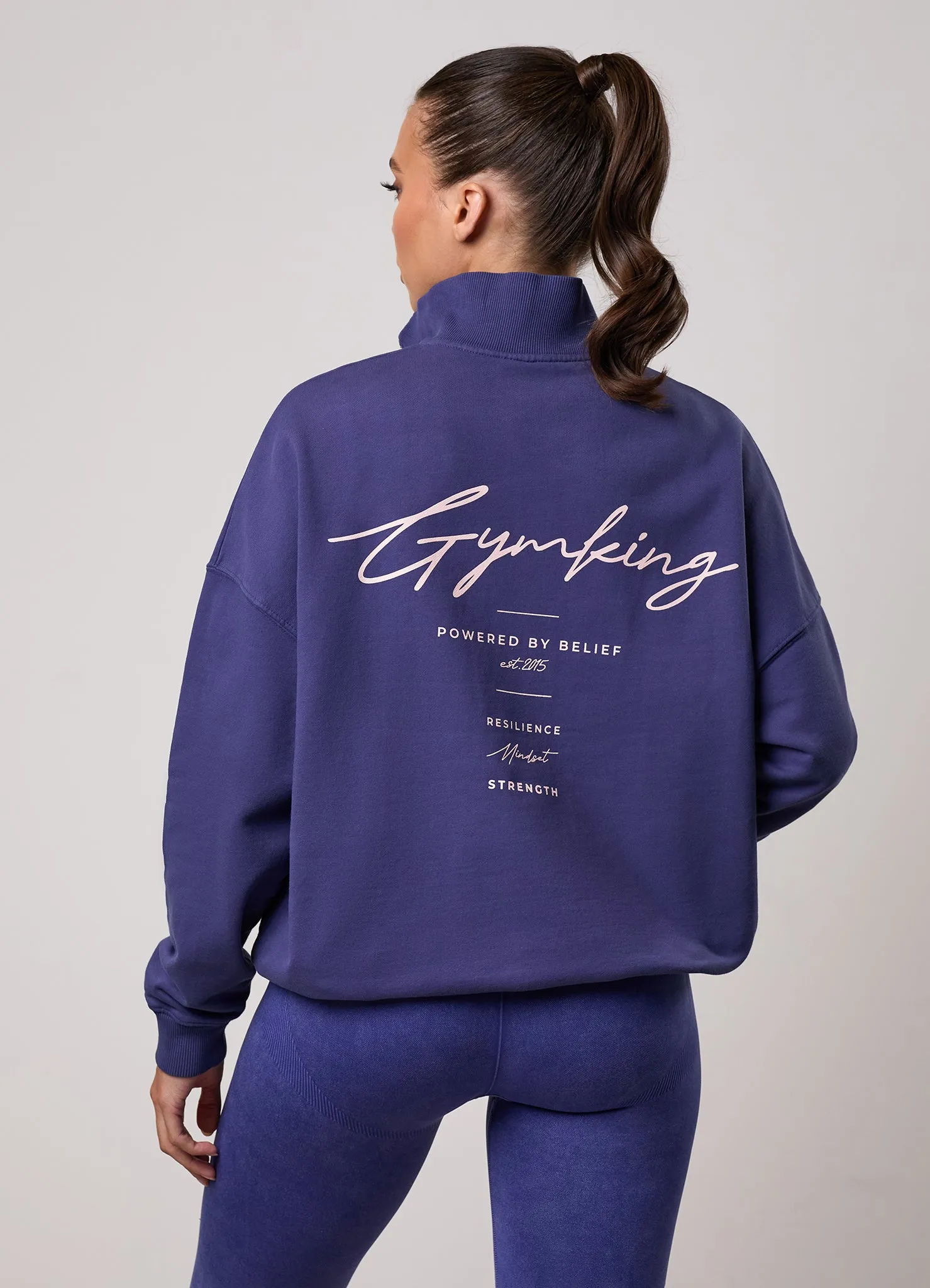 Gym King Washed Reset 1/4 Zip Funnel - Starlight Blue sold by The Gym King