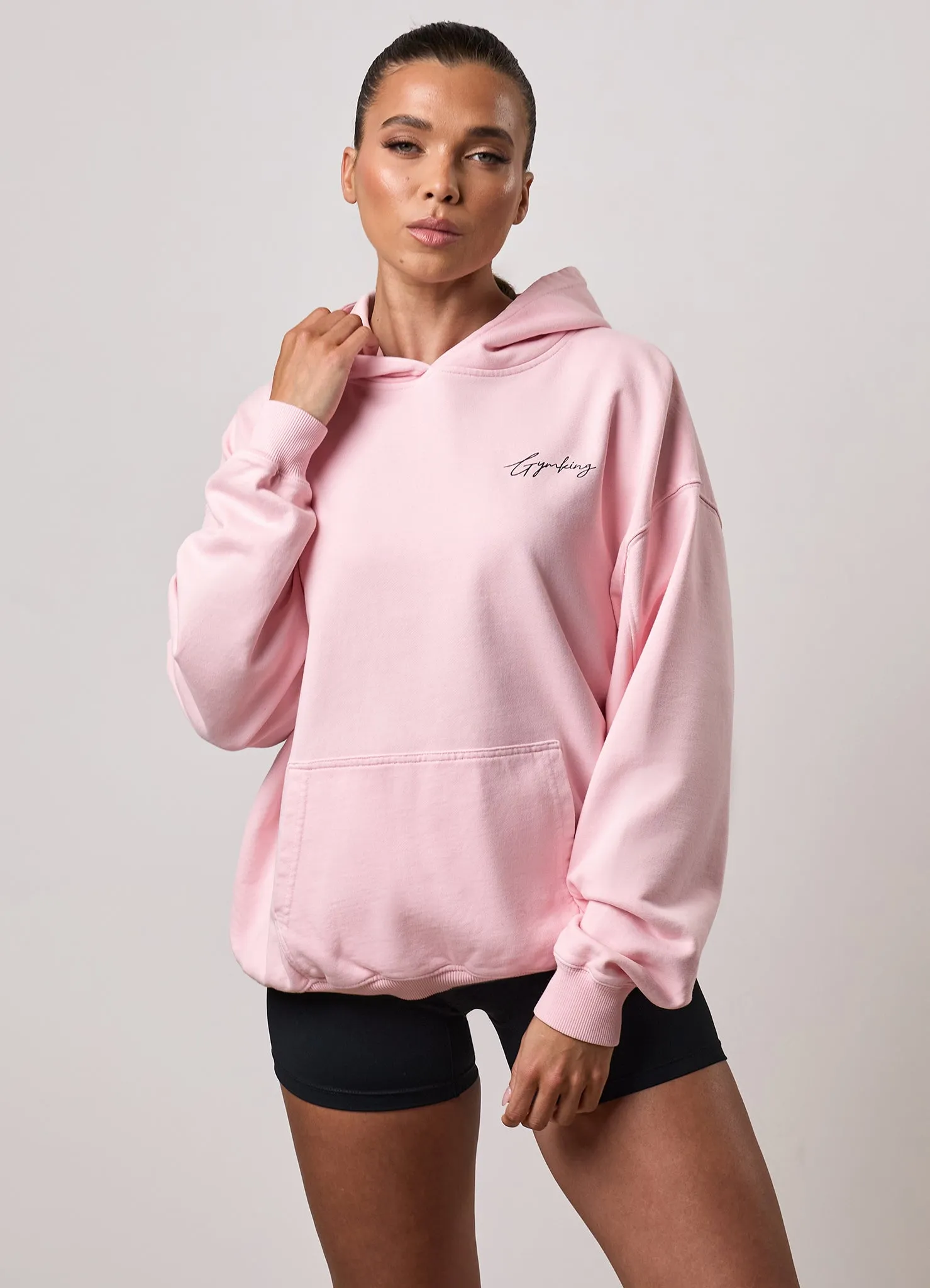 Gym King Washed Reset Oversized Hood - Pale Mauve sold by The Gym King product image thumbnail 3