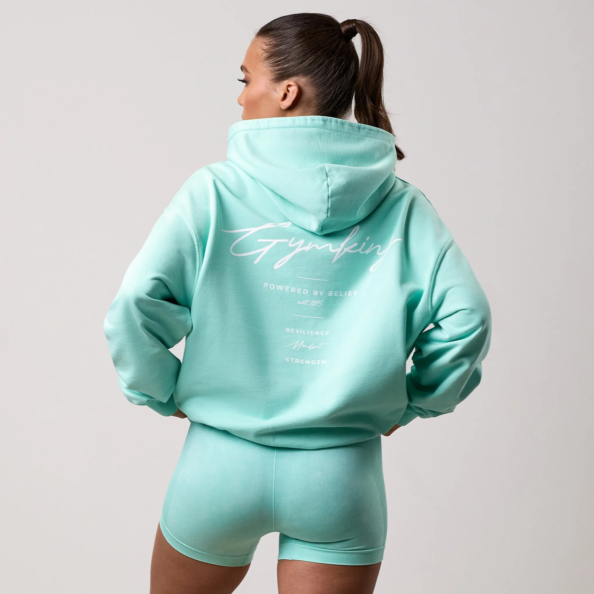 Gym King Washed Reset Oversized Hood - Deep Aqua sold by The Gym King product image thumbnail 2