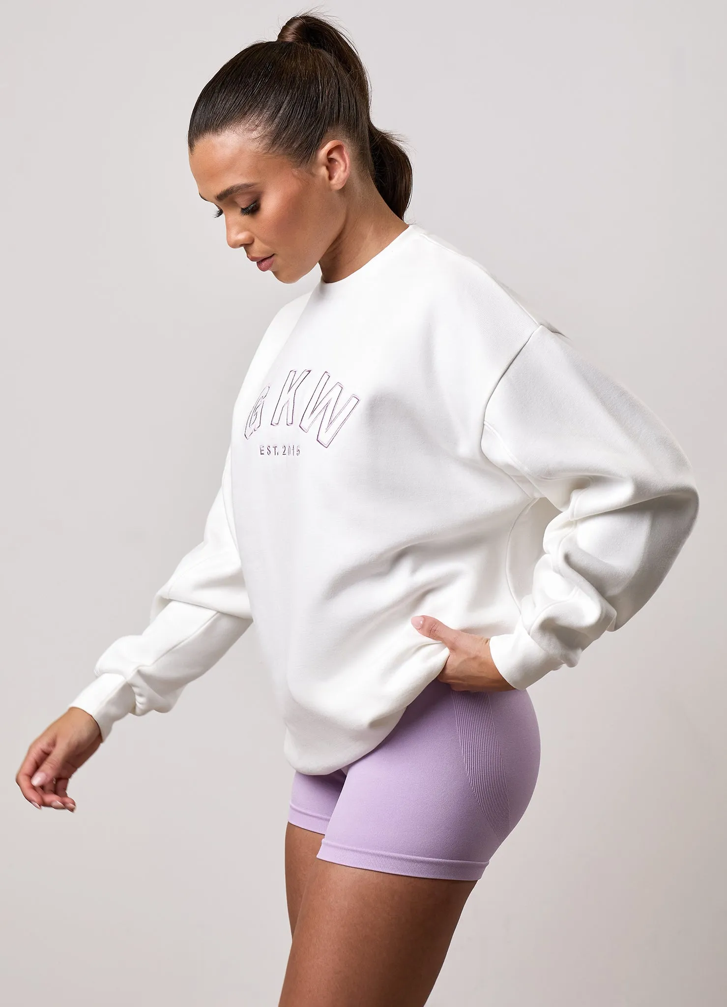 GKW Oversized Crew - Cream sold by The Gym King product image thumbnail 4