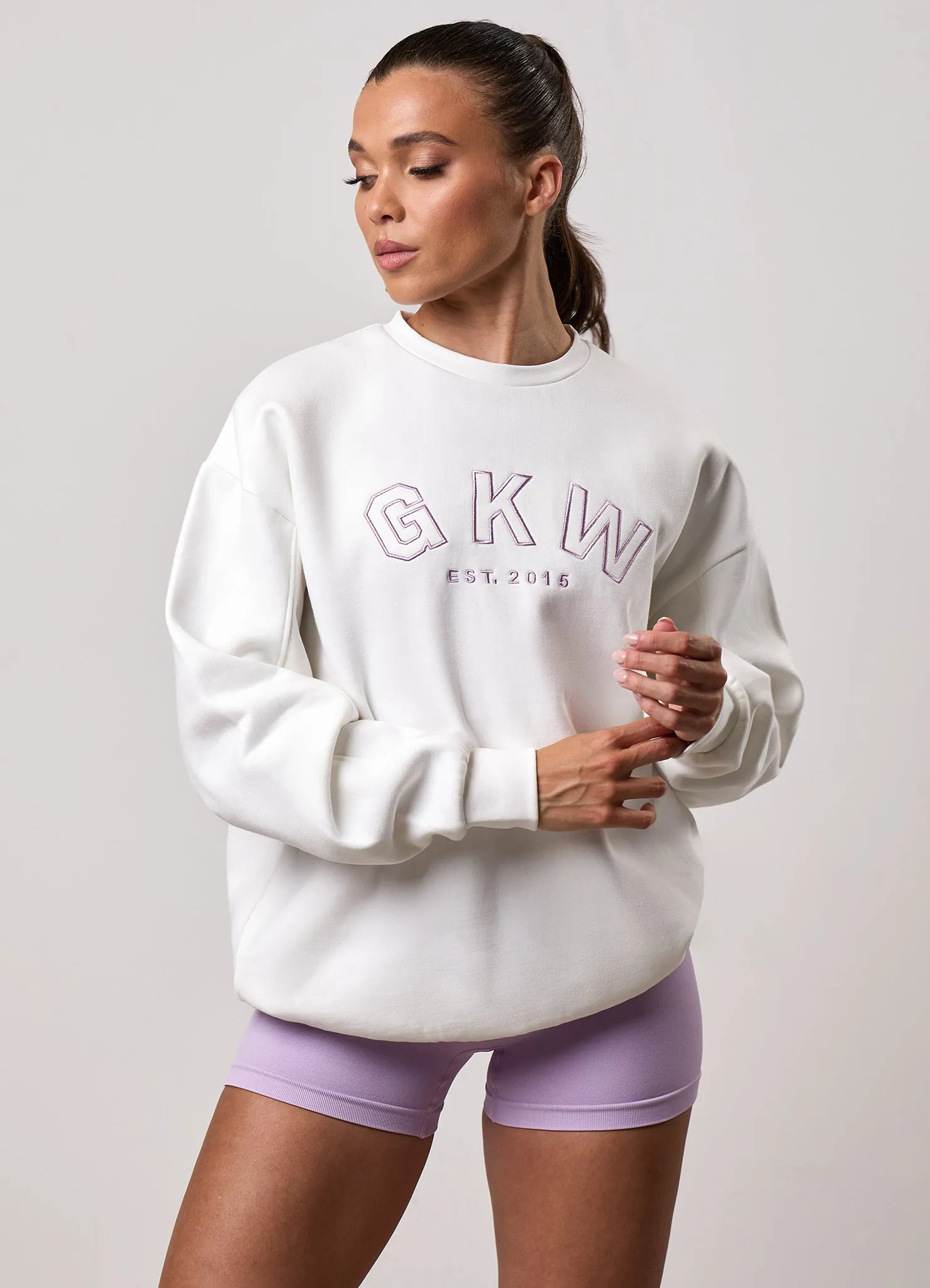 GKW Oversized Crew - Cream sold by The Gym King