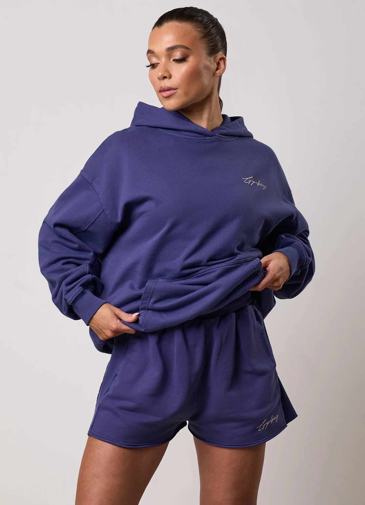 Gym King Washed Reset 1/4 Zip Funnel and Shorts - Starlight Blue sold by The Gym King product image thumbnail 3