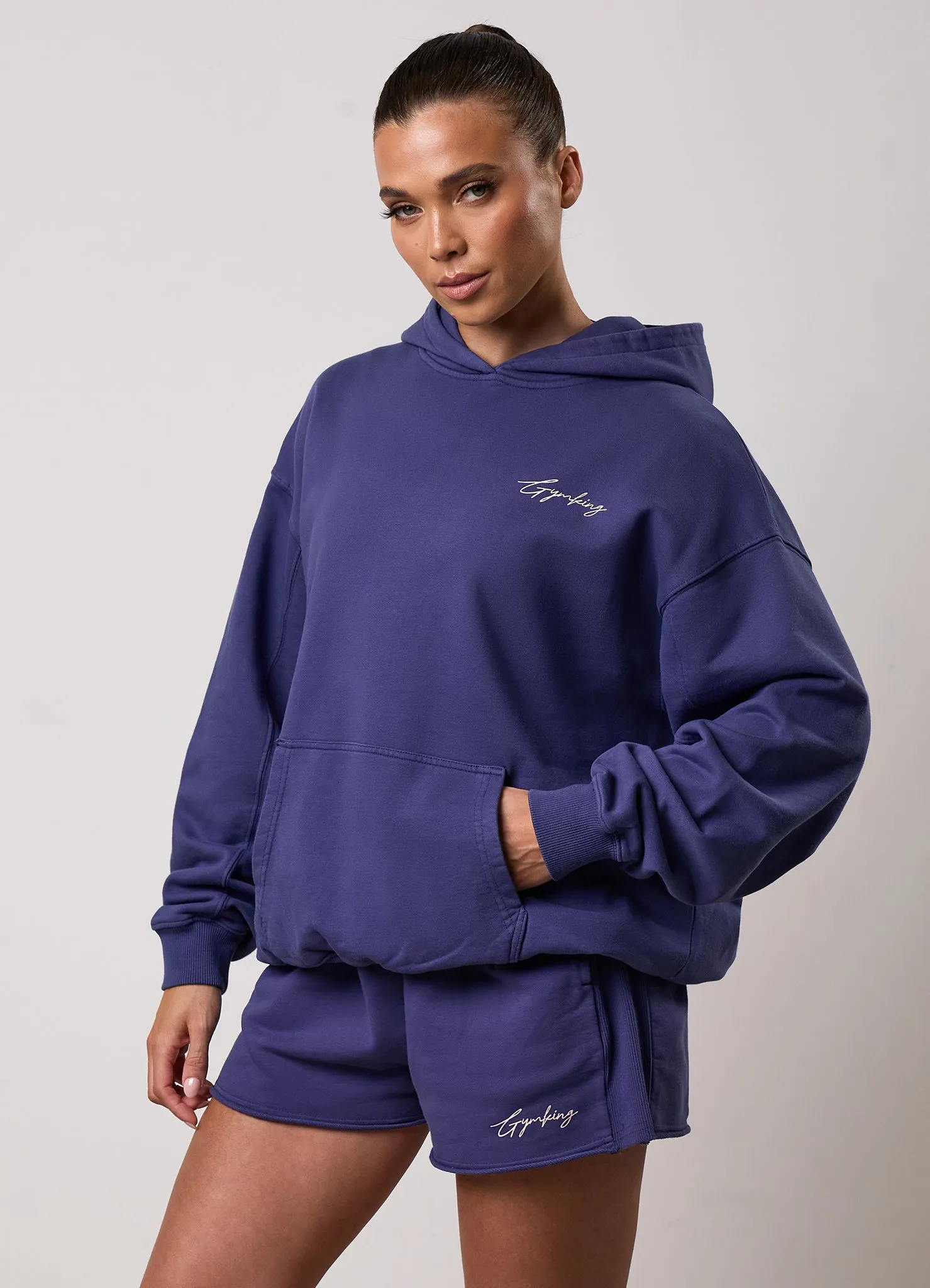 Gym King Washed Reset 1/4 Zip Funnel and Shorts - Starlight Blue sold by The Gym King product image thumbnail 5