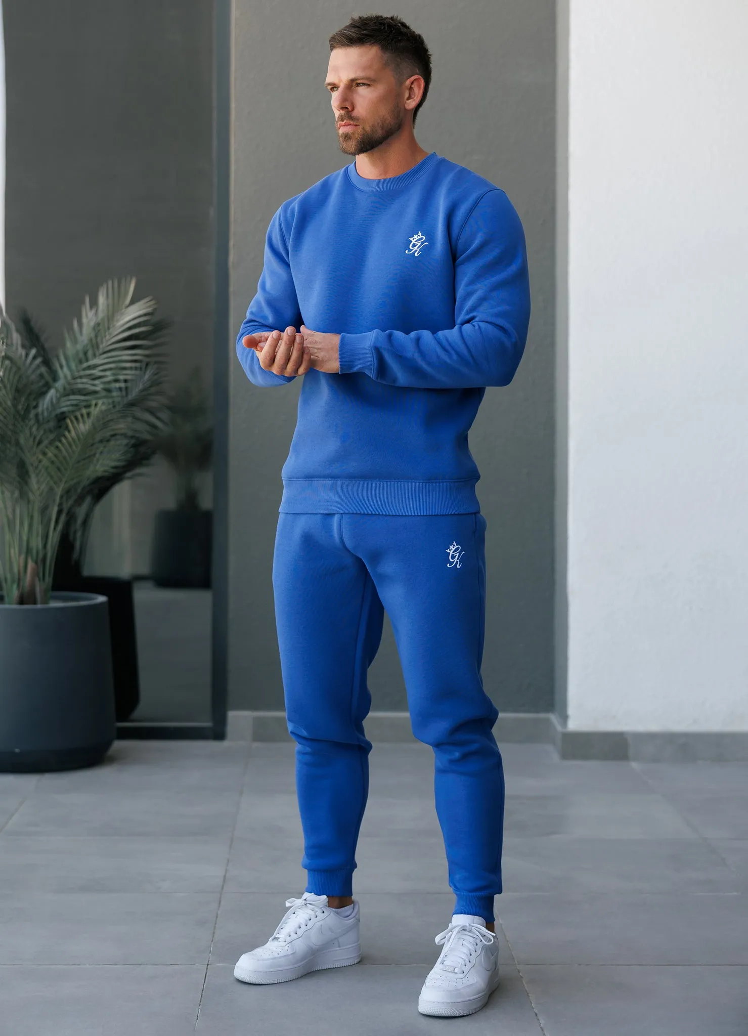 Gym King Fundamental Fleece Crew Tracksuit - Sonic Blue sold by The Gym King