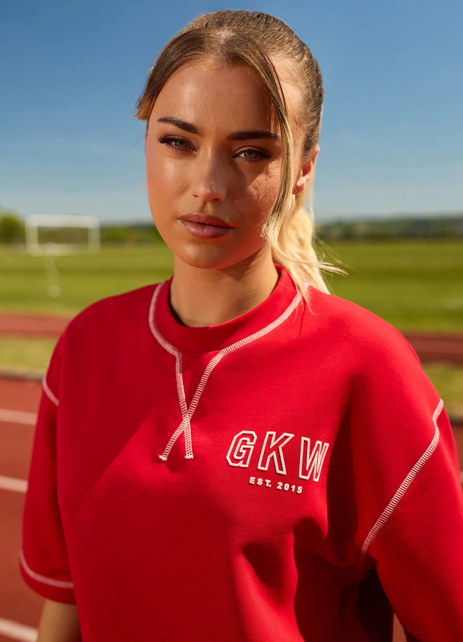 Team GKW Rib Collar Tee - Salsa sold by The Gym King product image thumbnail 4