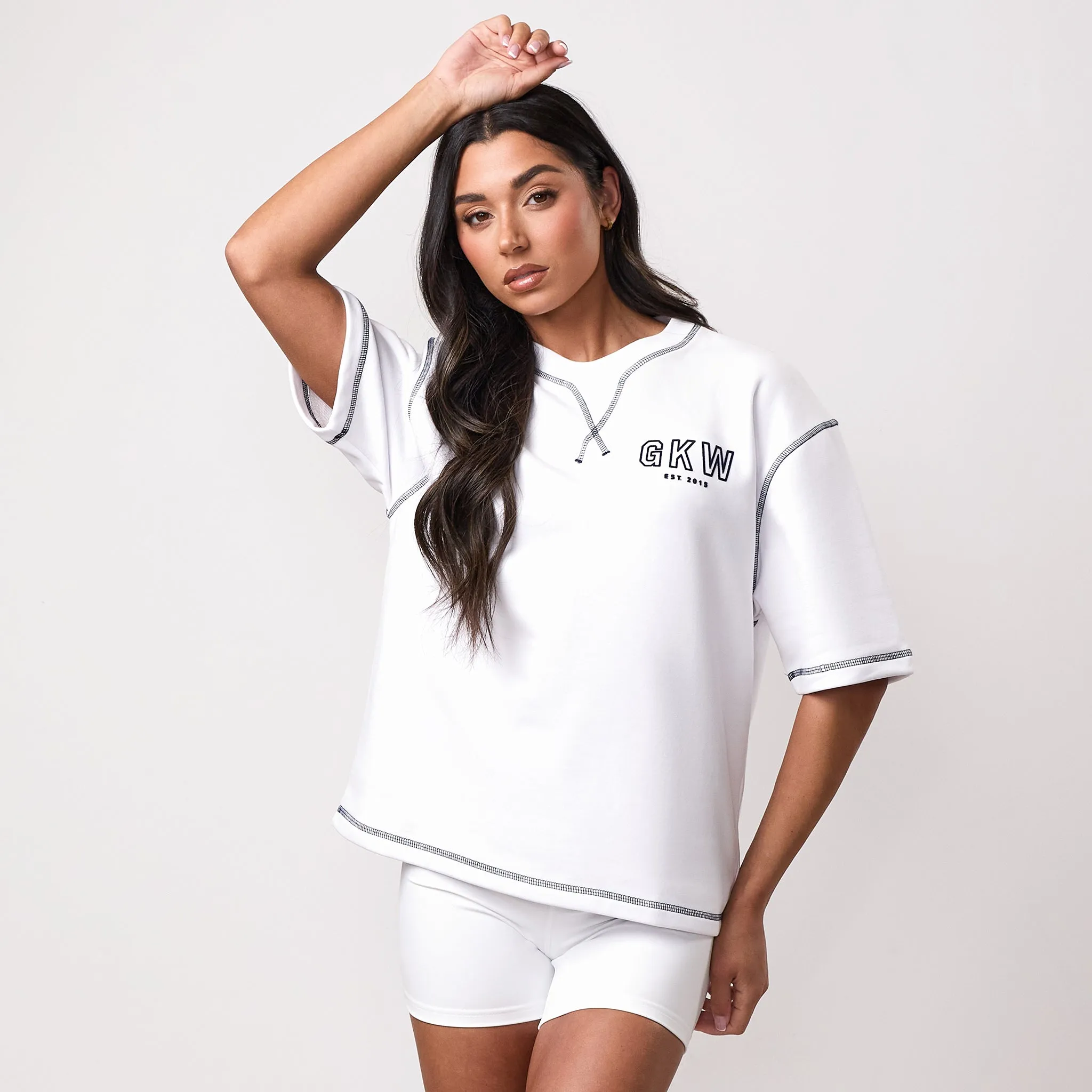 Team GKW Rib Collar Tee - White sold by The Gym King product image thumbnail 2