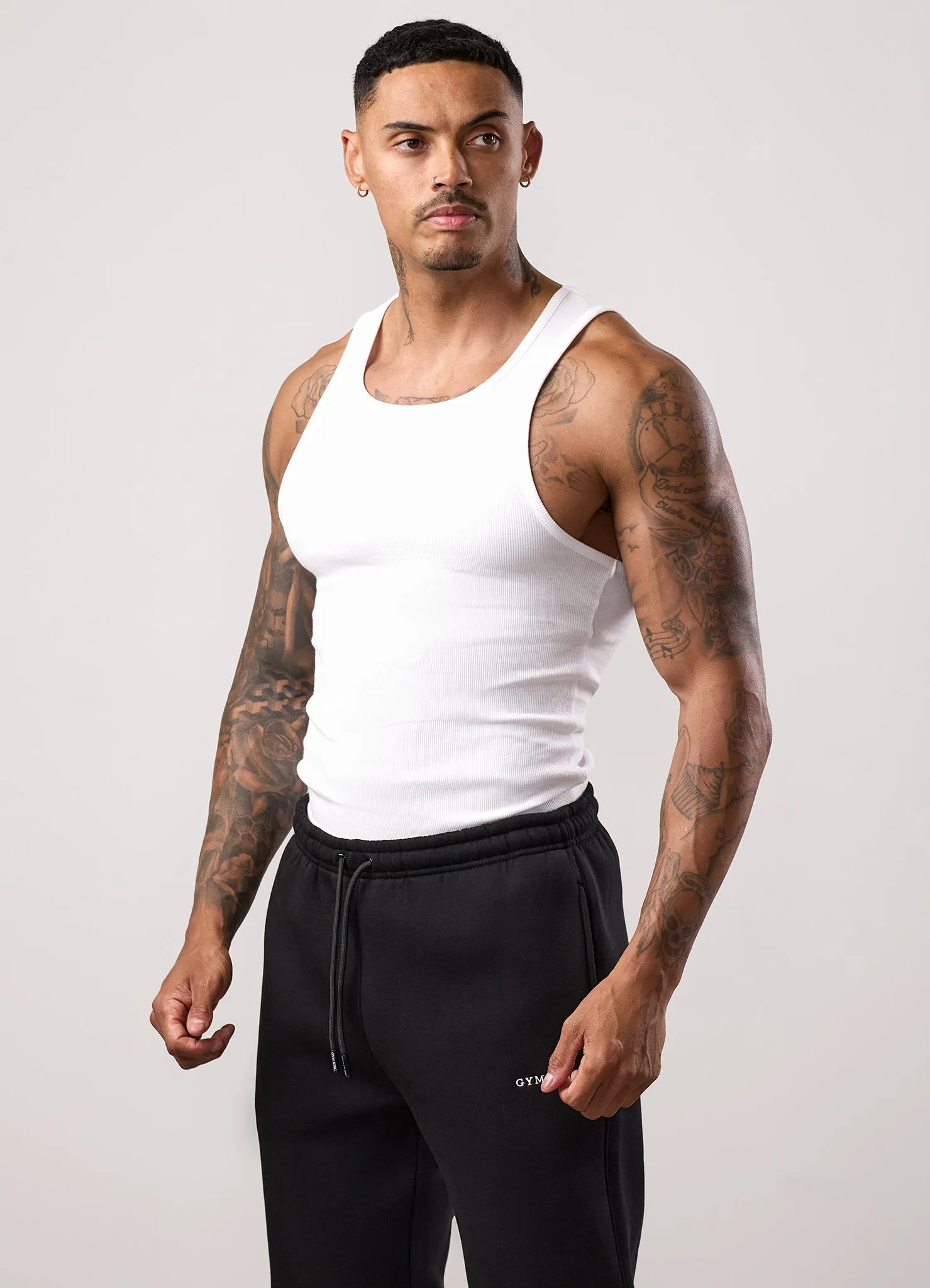 Gym King Fundamental Rib Vest - White sold by The Gym King product image thumbnail 5