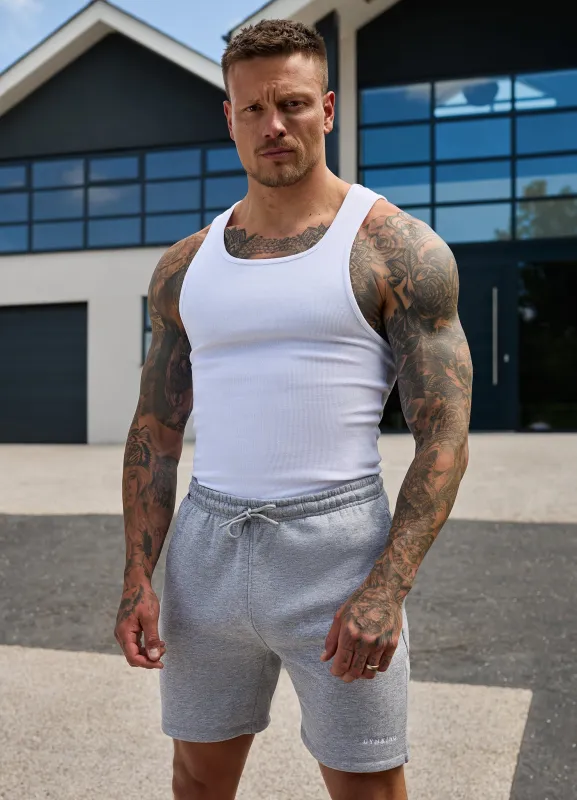 Gym King Fundamental Rib Vest - White sold by The Gym King