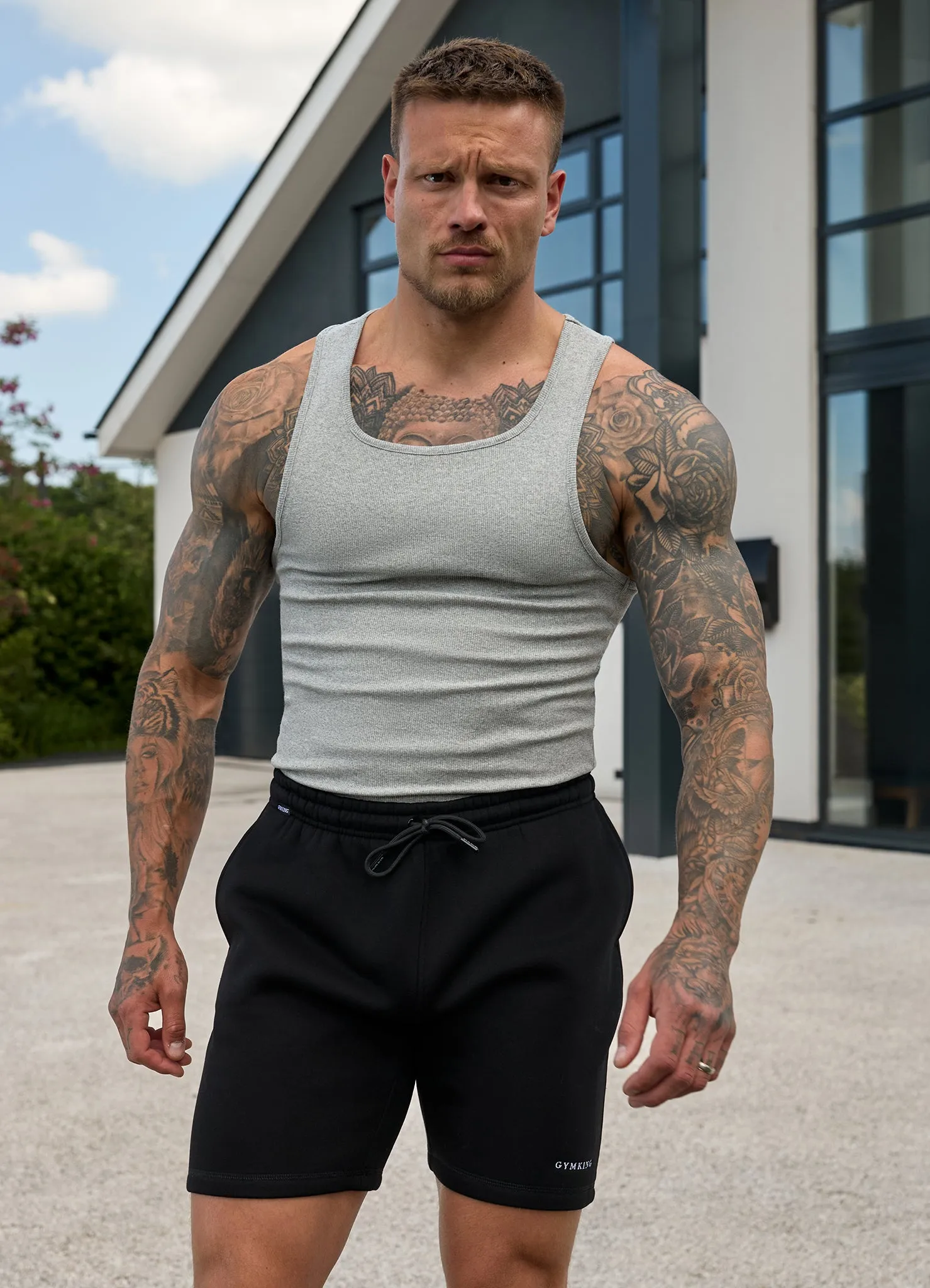 Gym King Fundamental Rib Vest - Grey Marl sold by The Gym King product image thumbnail 3