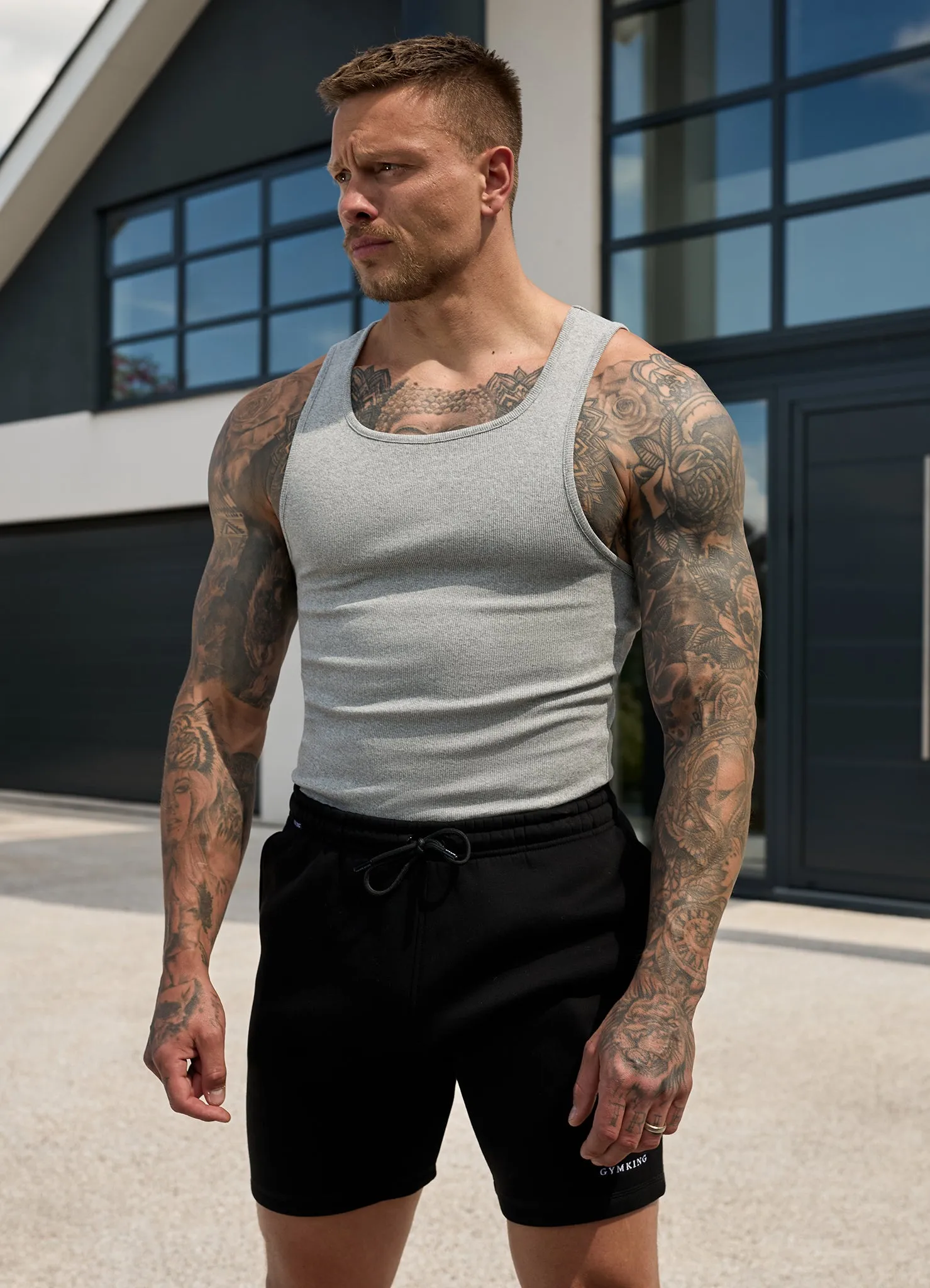 Gym King Fundamental Rib Vest - Grey Marl sold by The Gym King product image thumbnail 4