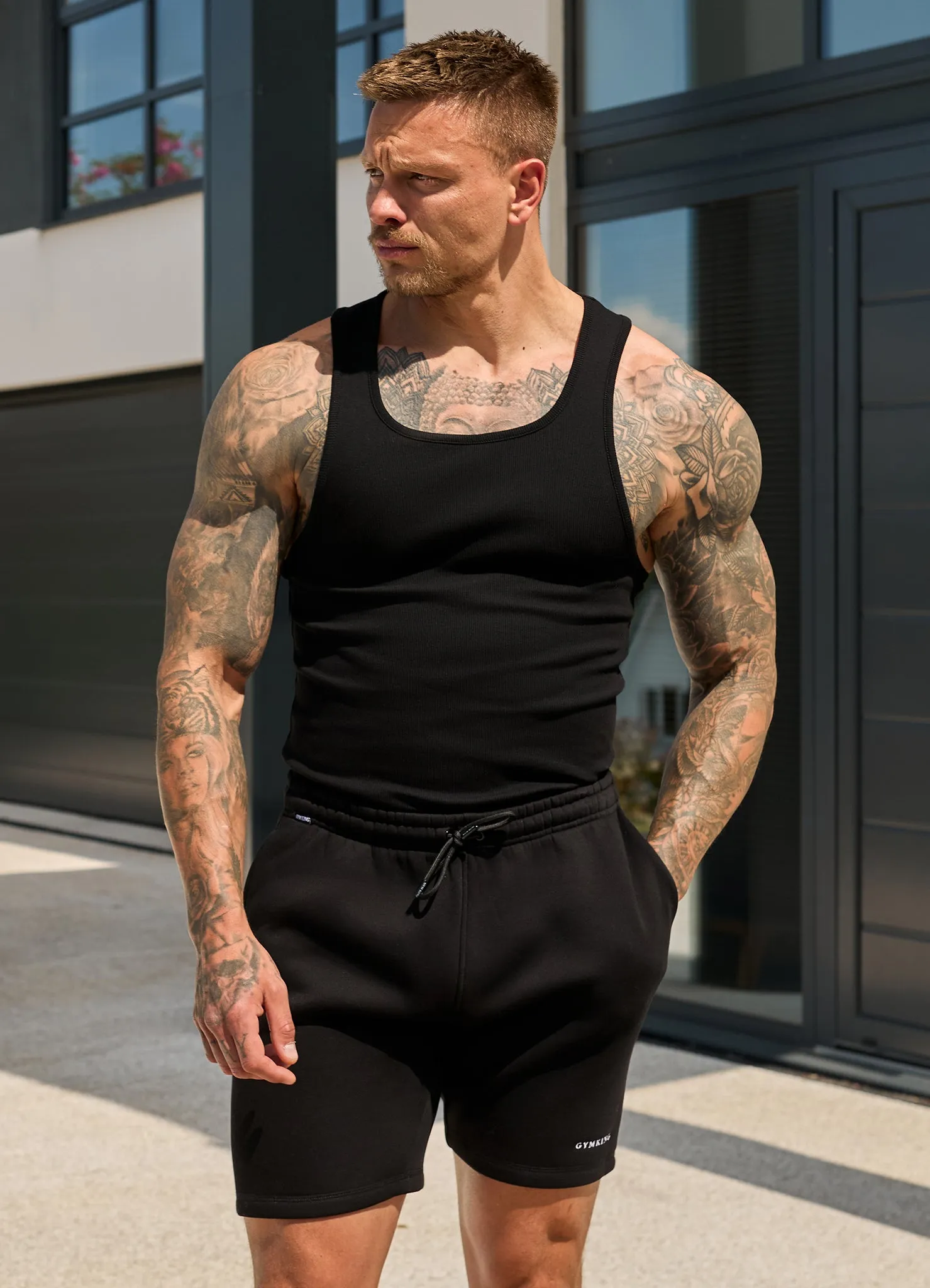 Gym King Fundamental Rib Vest - Black sold by The Gym King