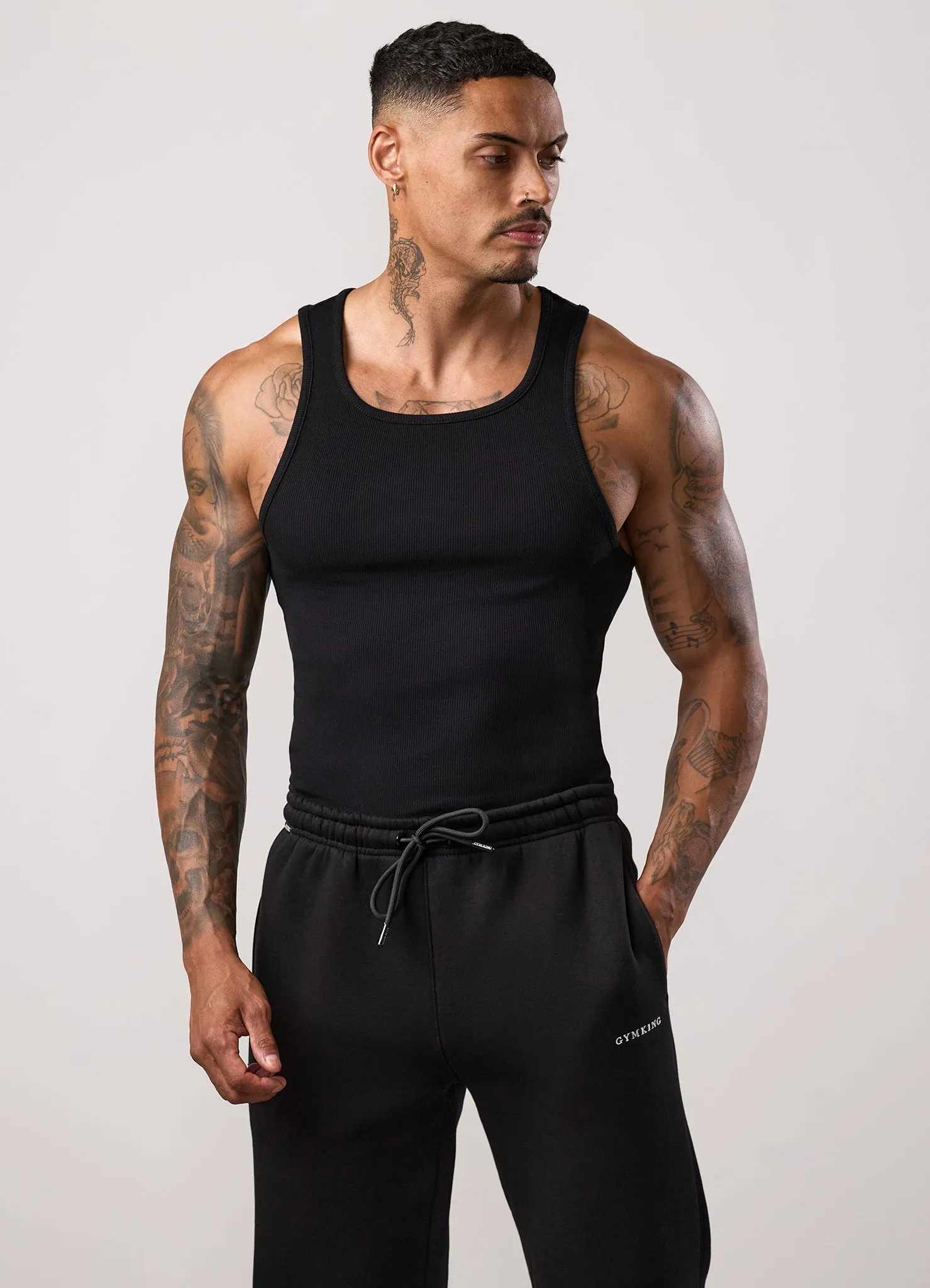 Gym King Fundamental Rib Vest - Black sold by The Gym King product image thumbnail 5