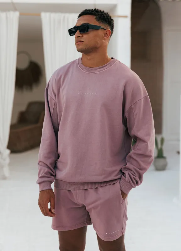Gym King Purpose Washed Crew - Dusky Mauve sold by The Gym King