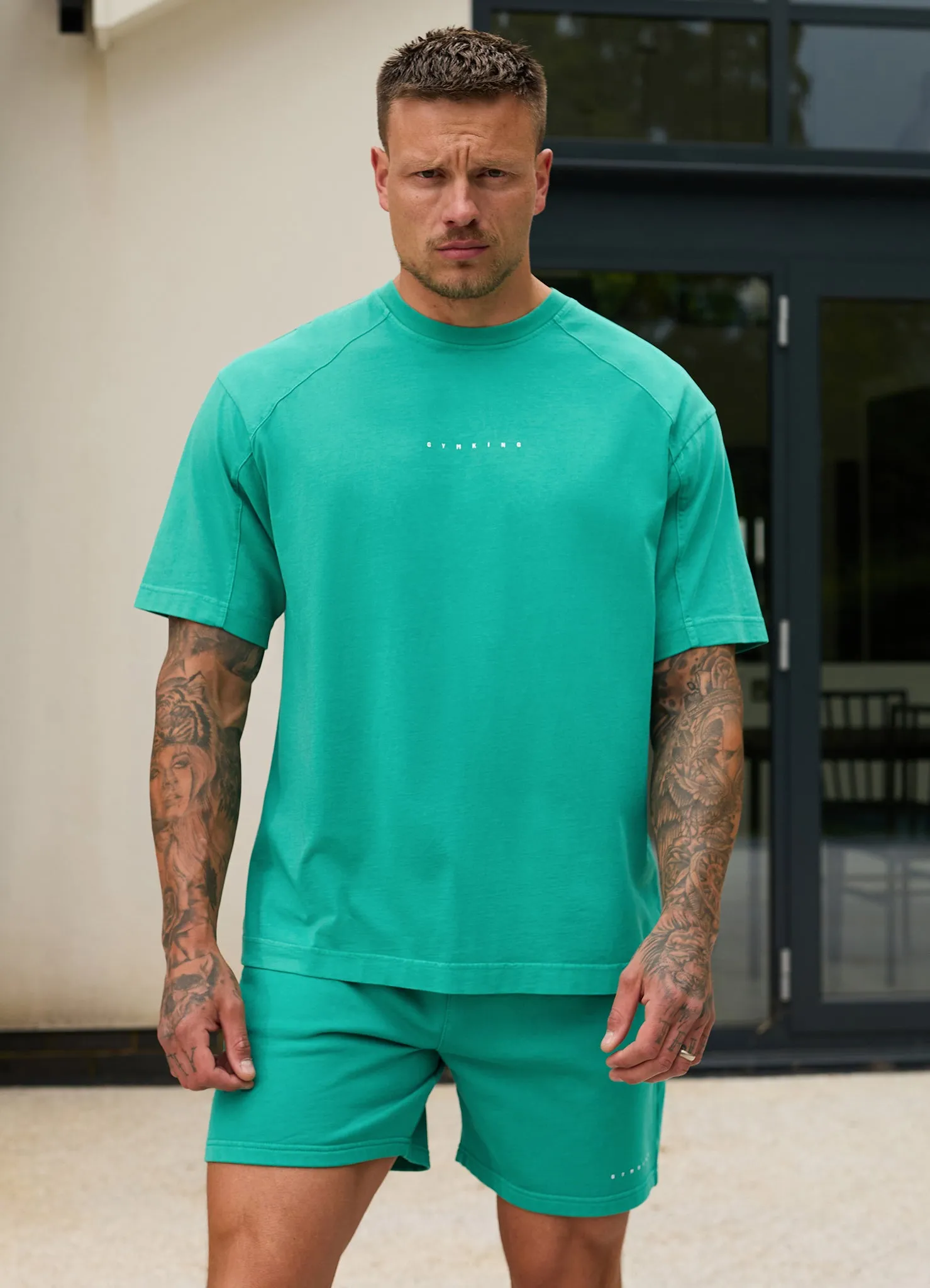 Gym King Purpose Washed T-Shirt - Aqua Teal sold by The Gym King product image thumbnail 3