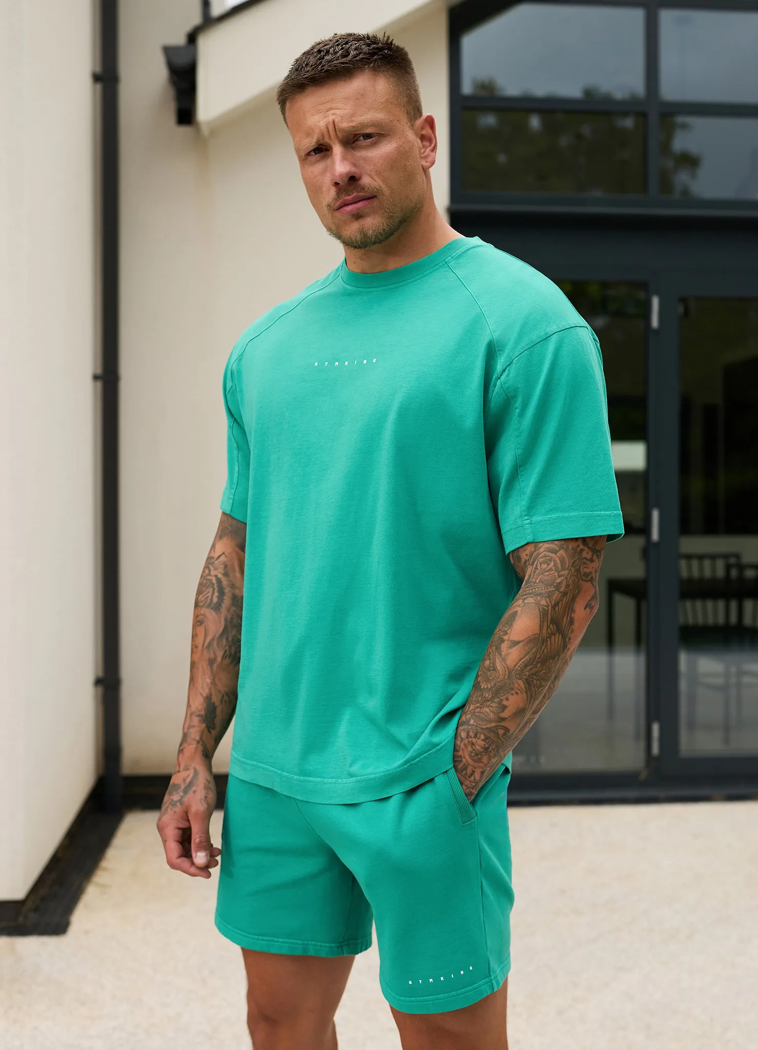 Gym King Purpose Washed T-Shirt - Aqua Teal sold by The Gym King